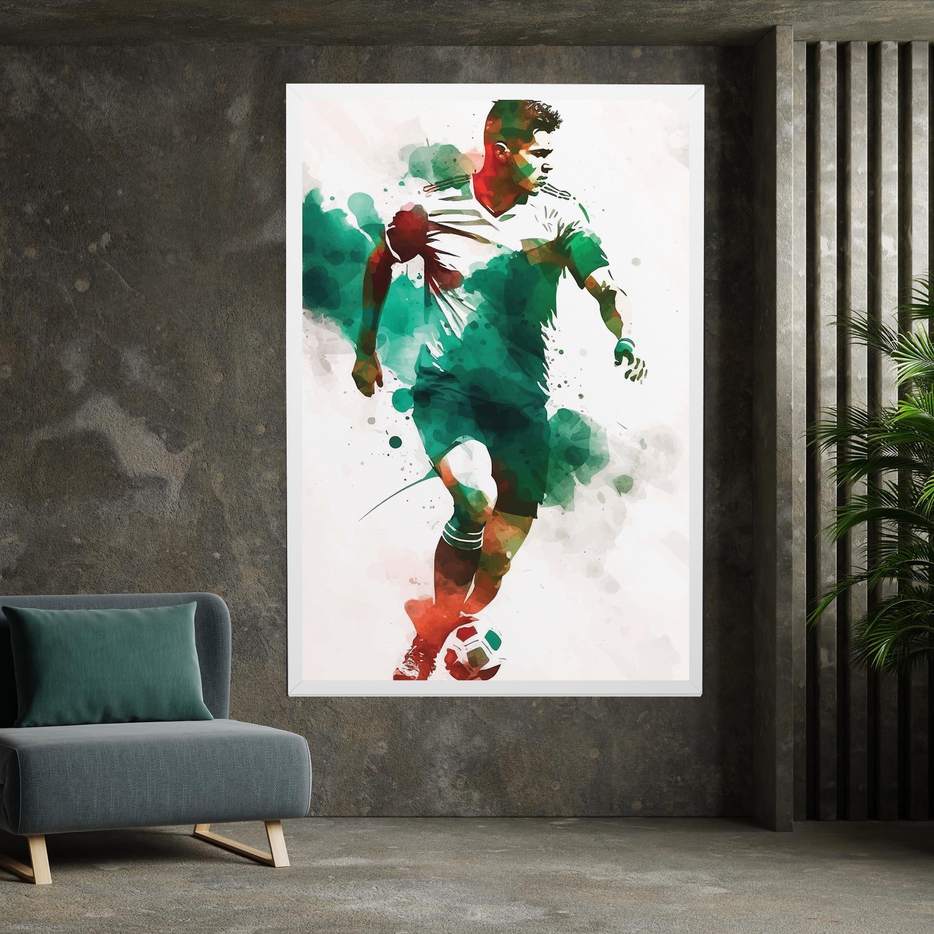 Leinwandbild Green Football mockup 7
