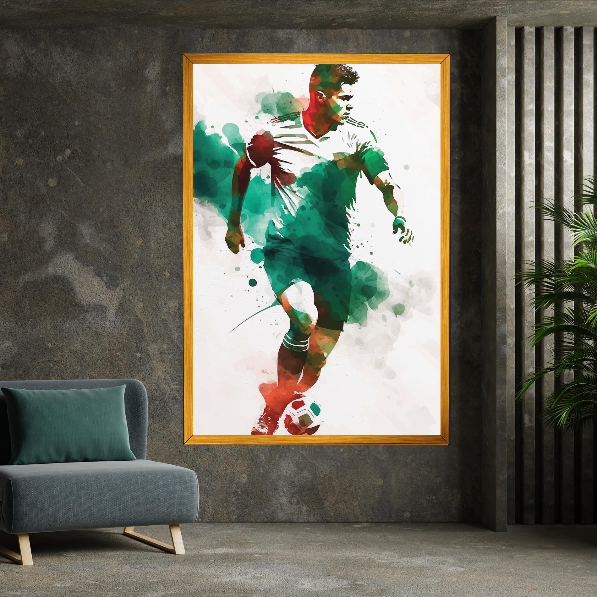 Leinwandbild Green Football mockup 7