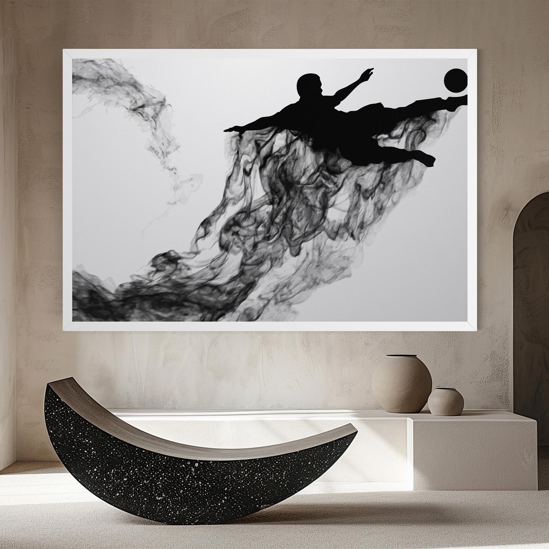 Leinwandbild Black Smoke Football mockup 8