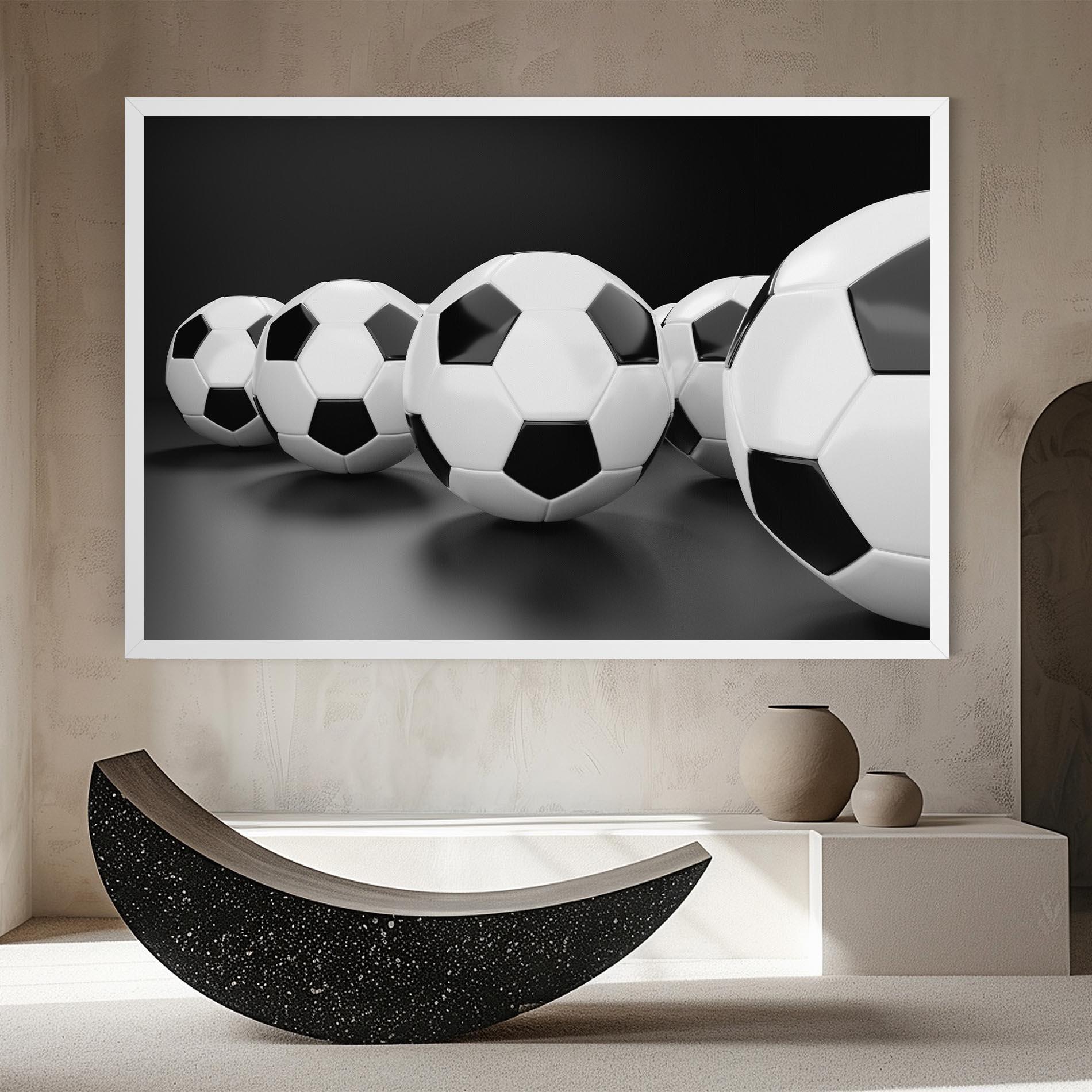 Leinwandbild Black White Football mockup 8
