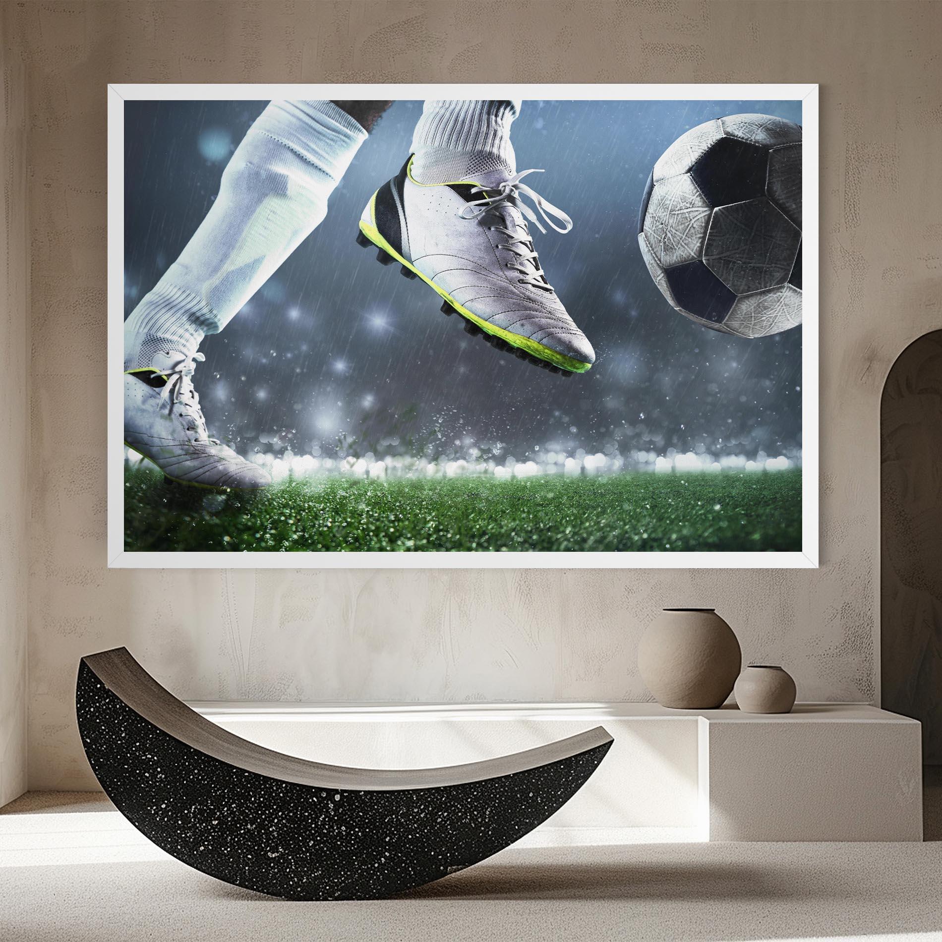 Leinwandbild Close Up Football Scene mockup 8