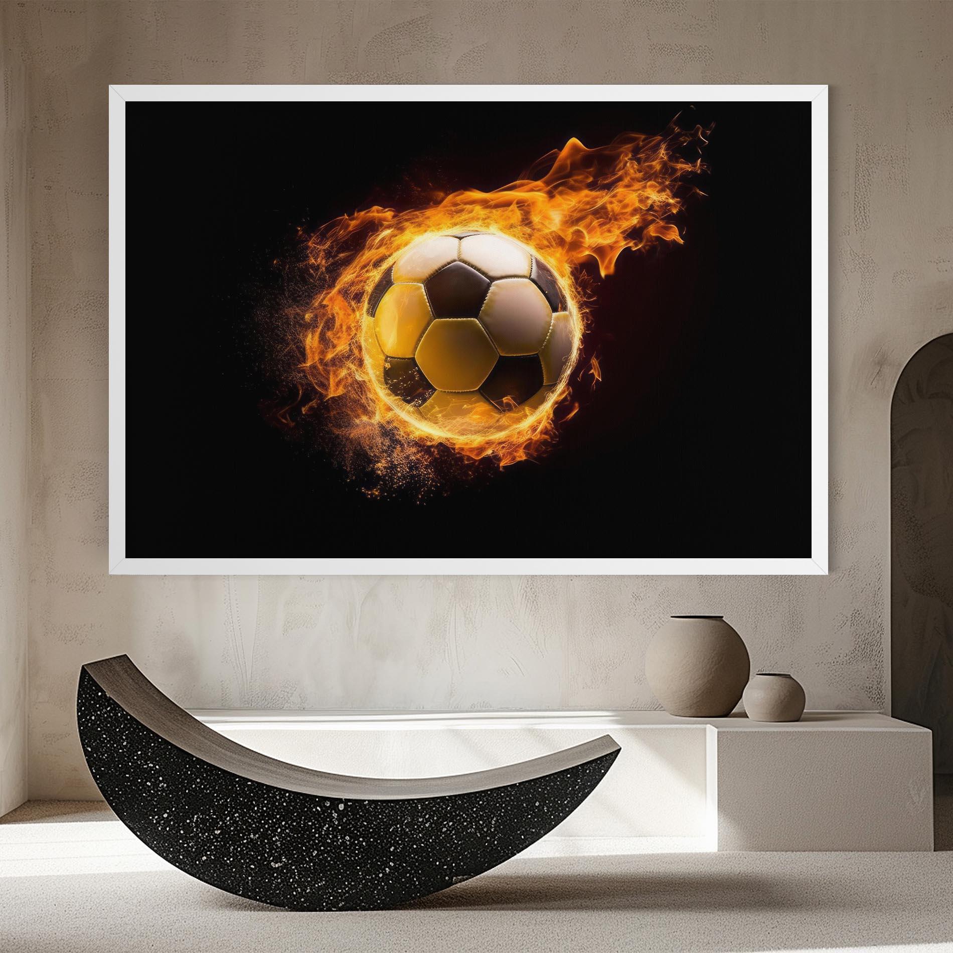 Leinwandbild Fire Football mockup 8