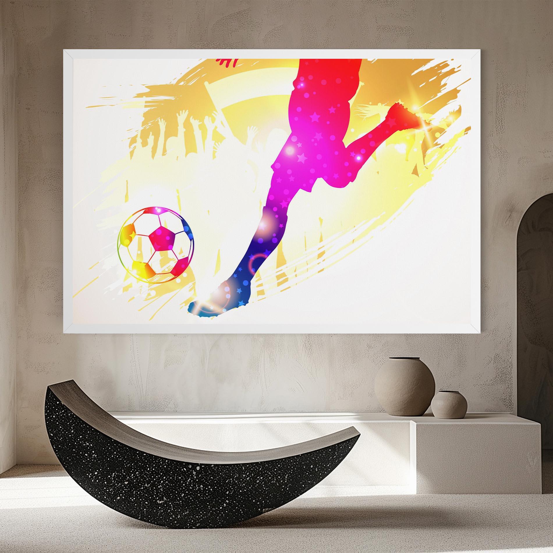 Leinwandbild Football Gold Art mockup 8