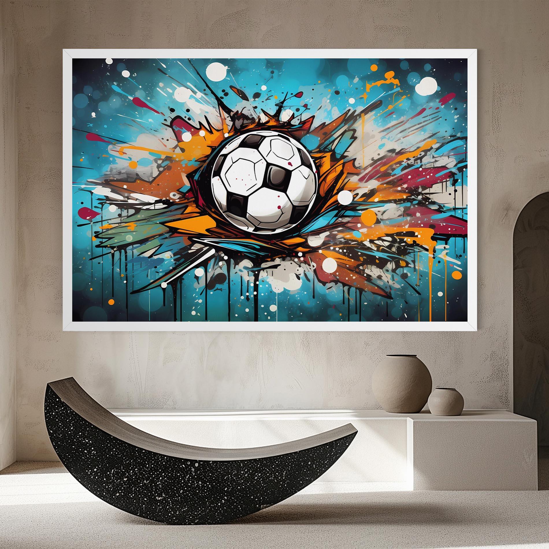 Leinwandbild Football Graffiti Style mockup 8