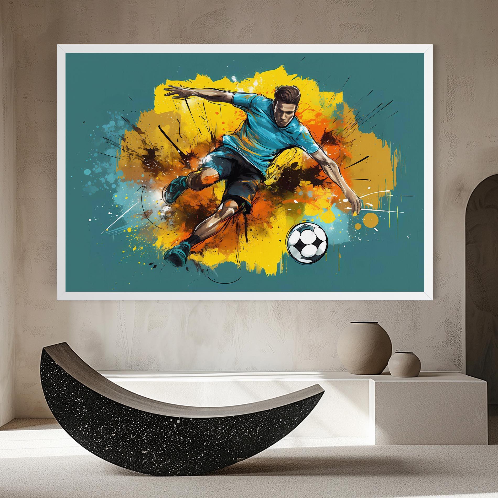 Leinwandbild Football Player Painting mockup 8