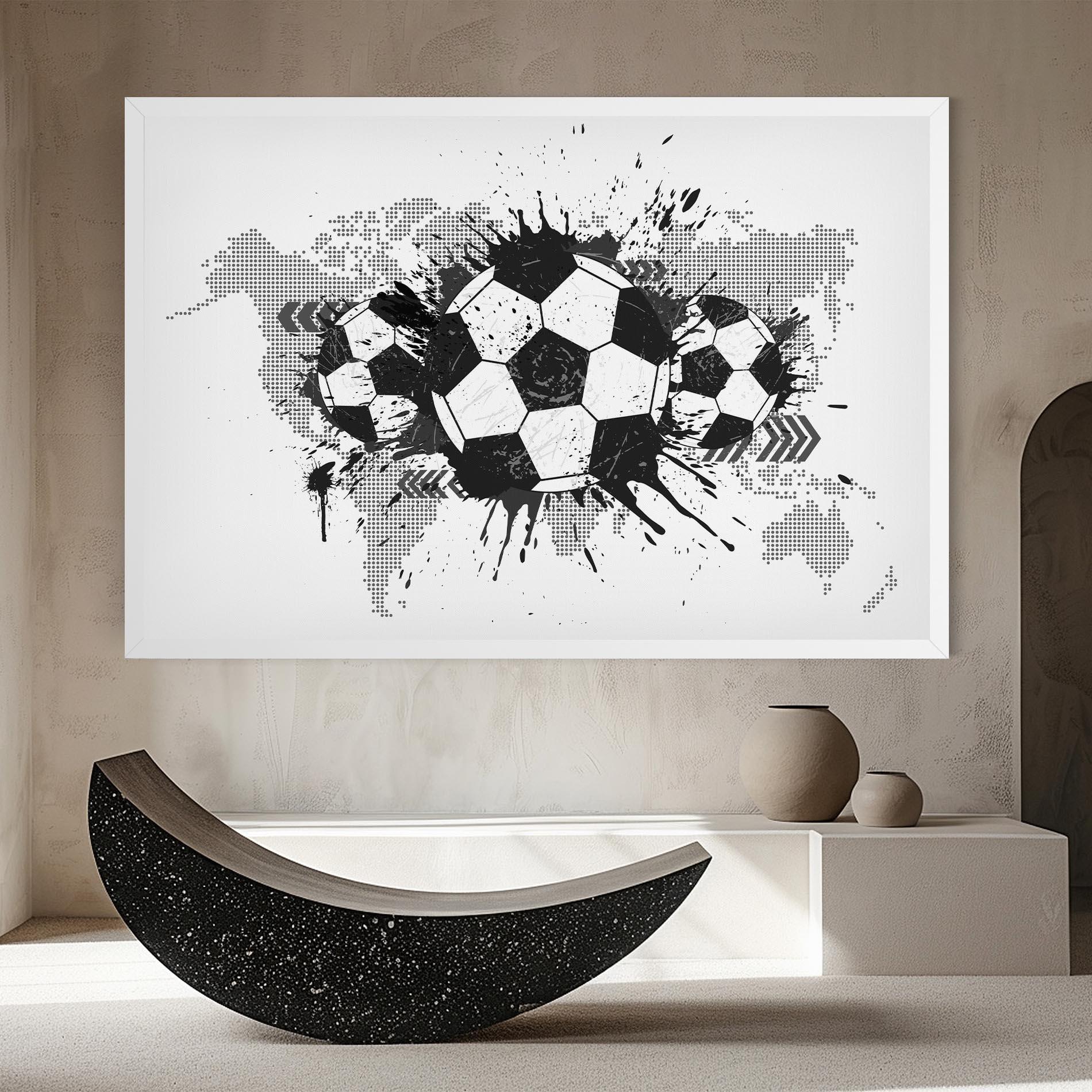 Leinwandbild Grey Foodball mockup 8