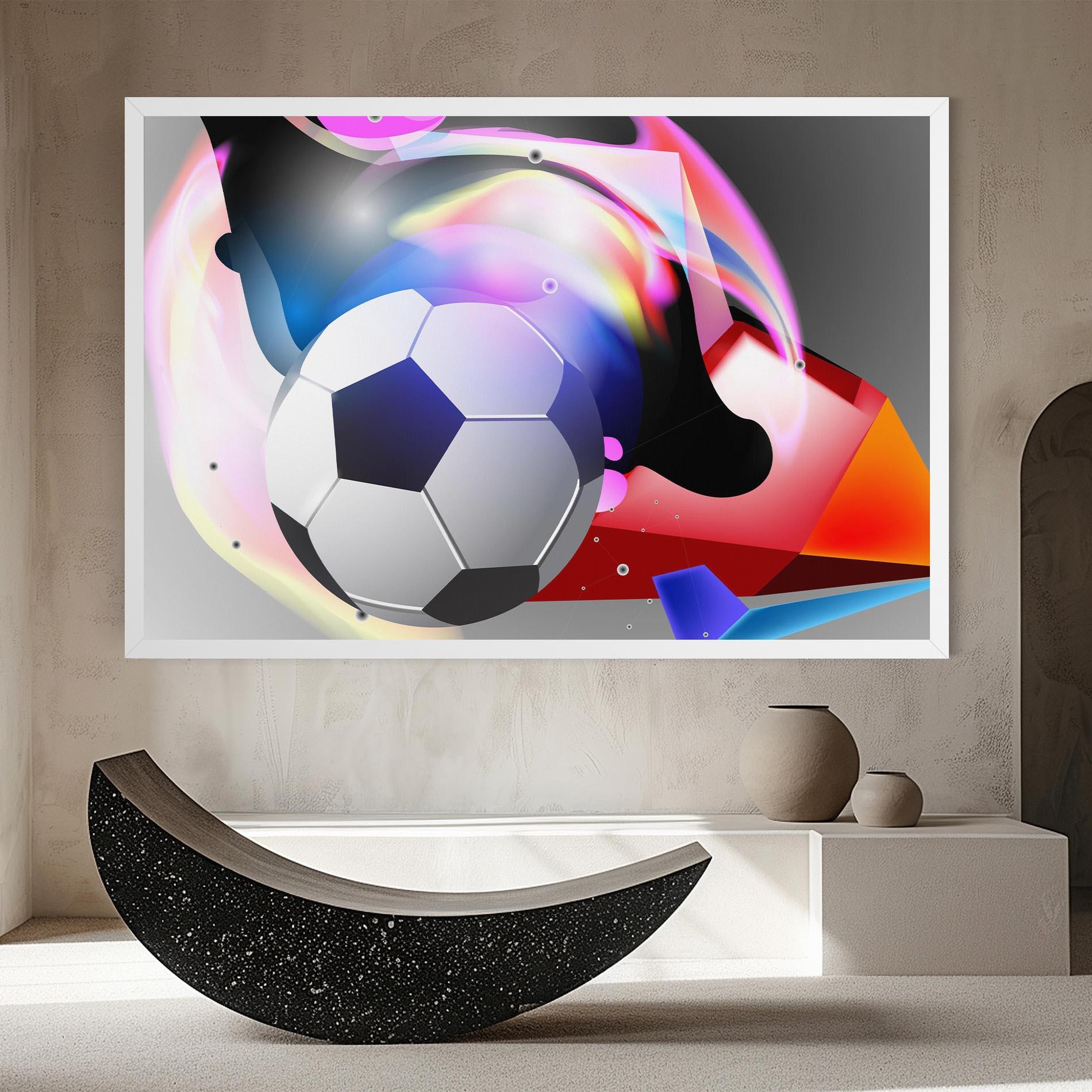 Leinwandbild Pink Blue Football Art mockup 8