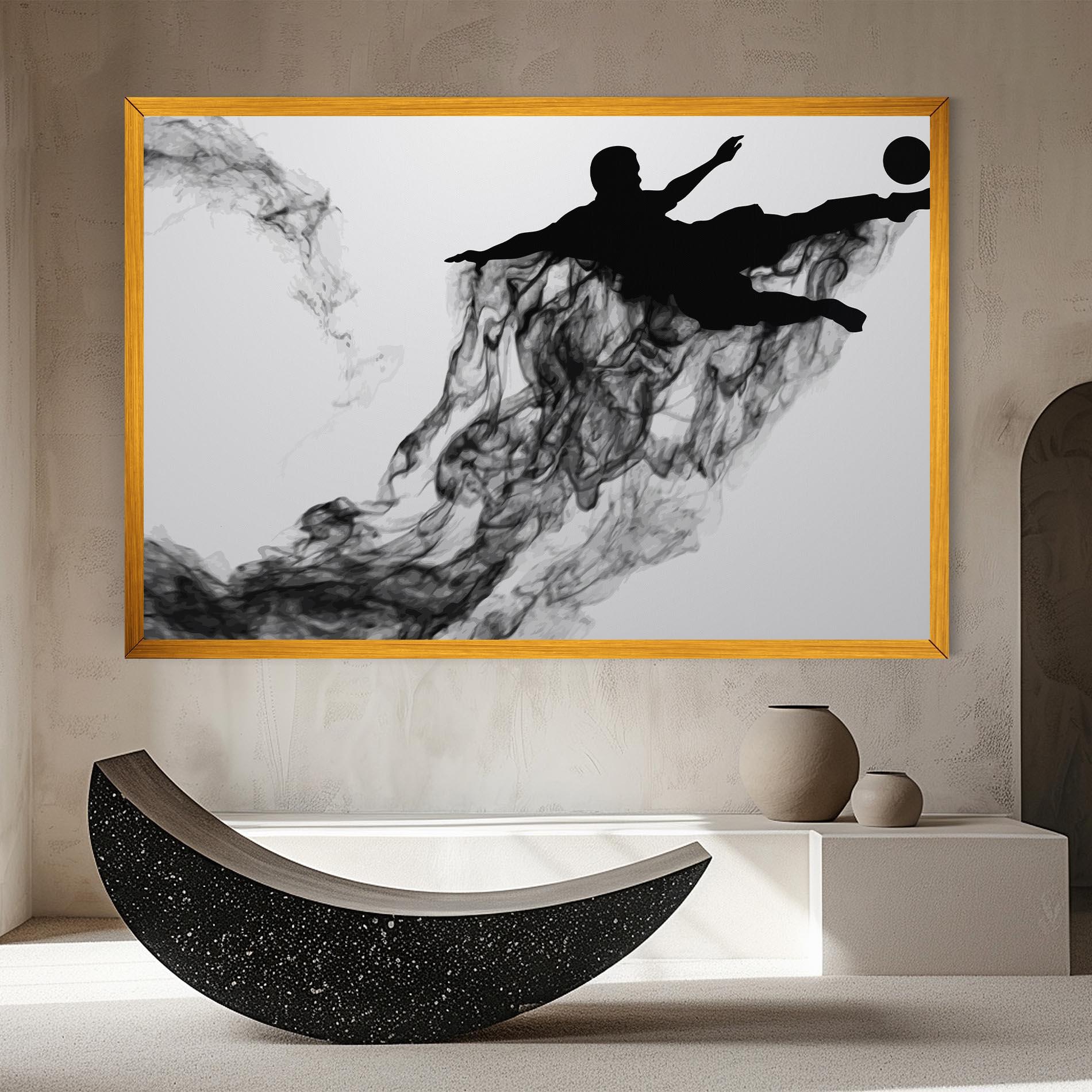 Leinwandbild Black Smoke Football mockup 8