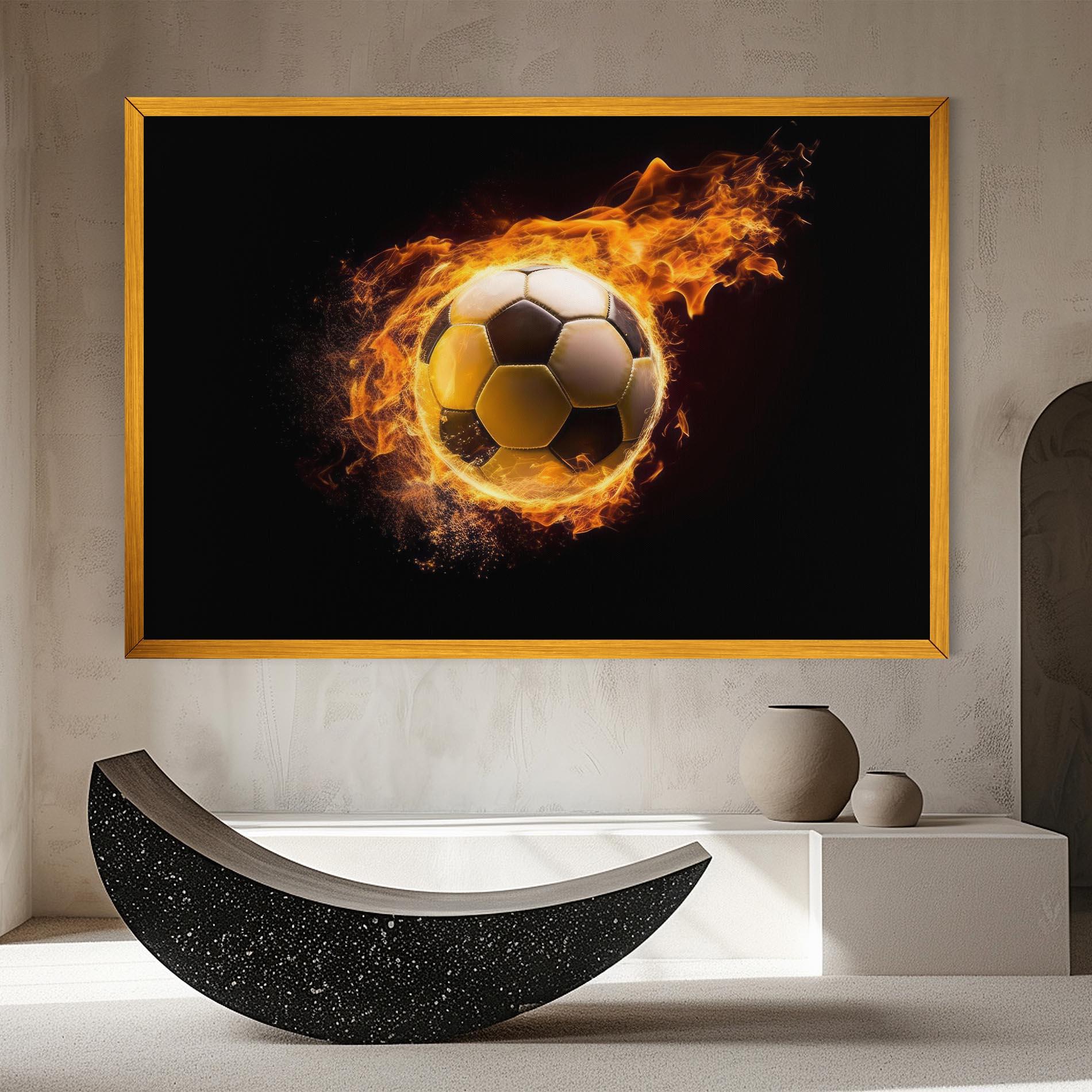 Leinwandbild Fire Football mockup 8