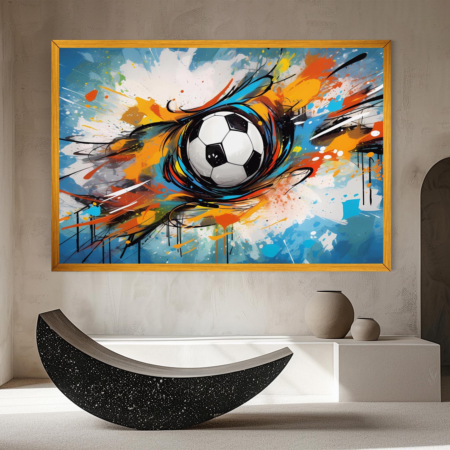 Leinwandbild Football Flight Graffiti mockup 8
