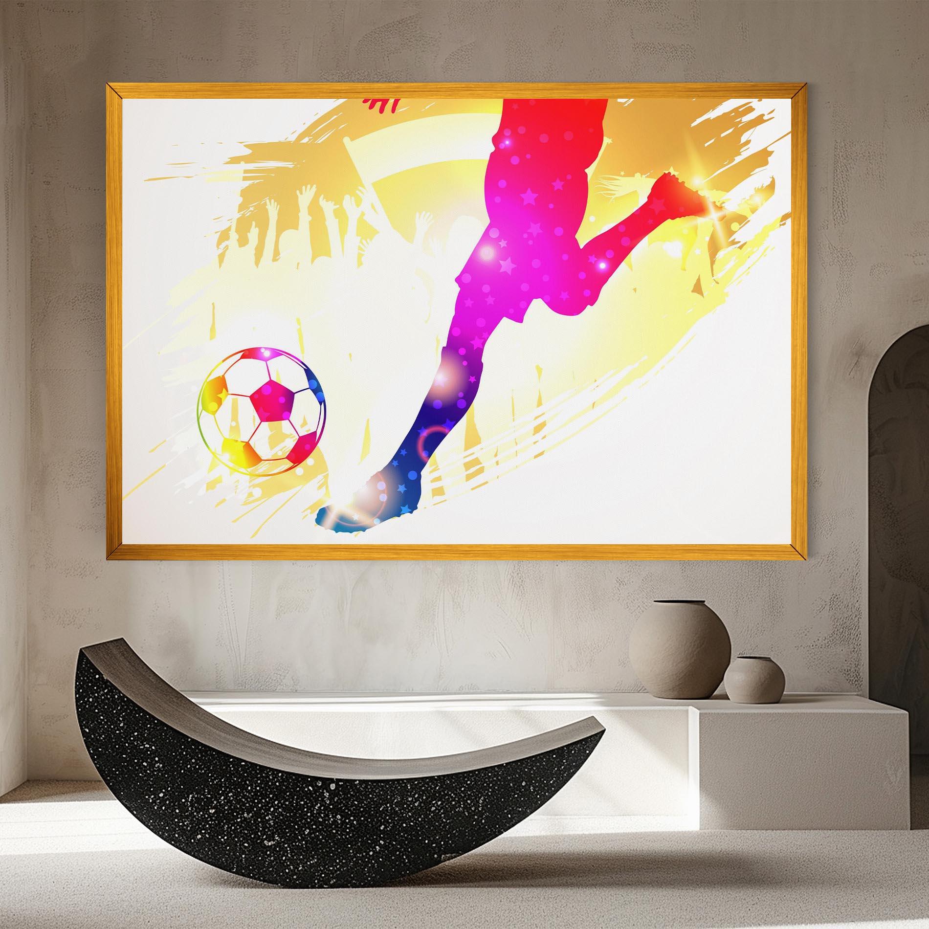 Leinwandbild Football Gold Art mockup 8