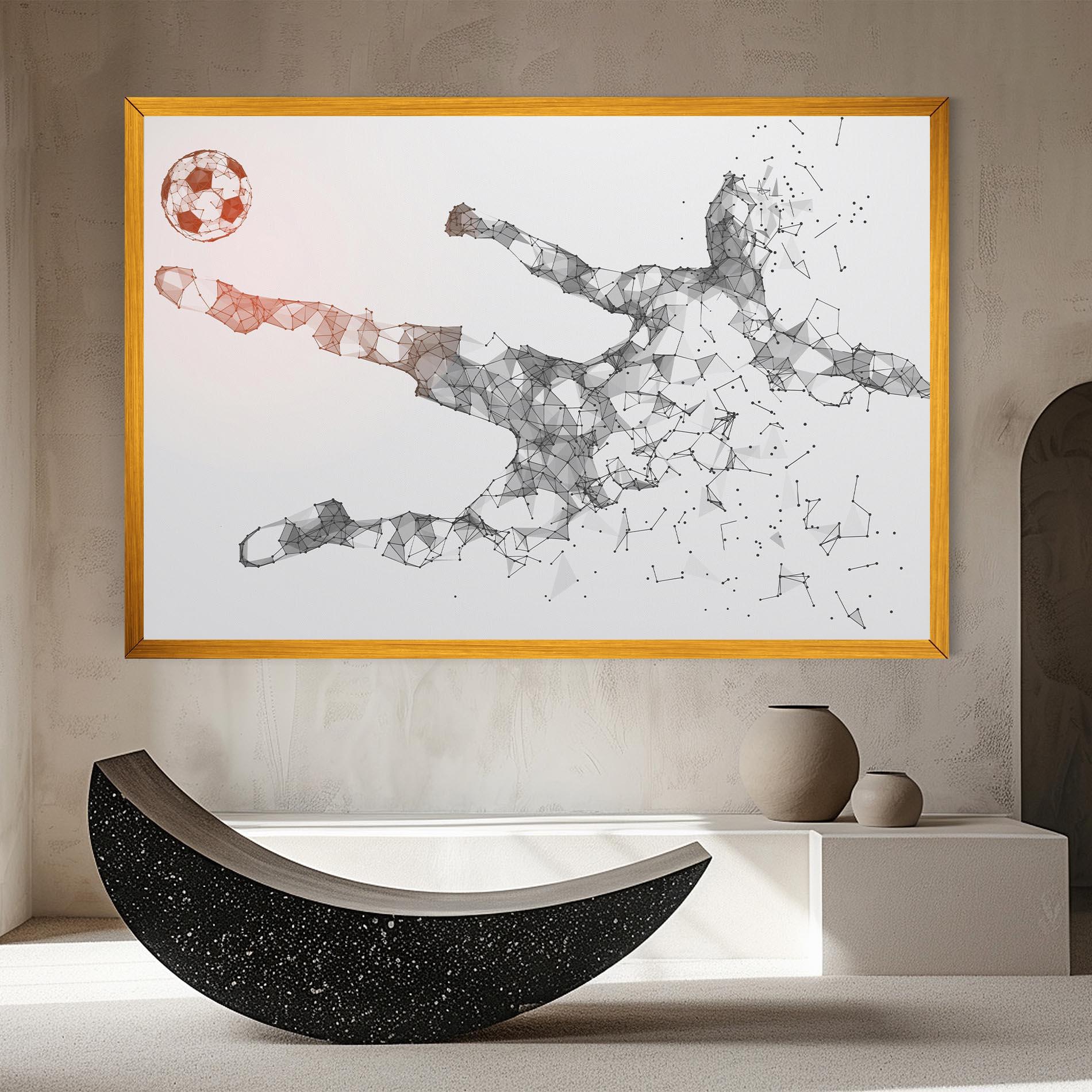 Leinwandbild Football Orange Ball mockup 8