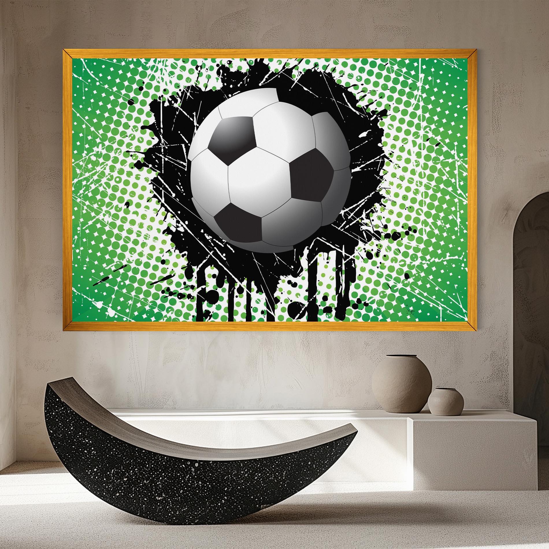 Leinwandbild Green Black Football mockup 8