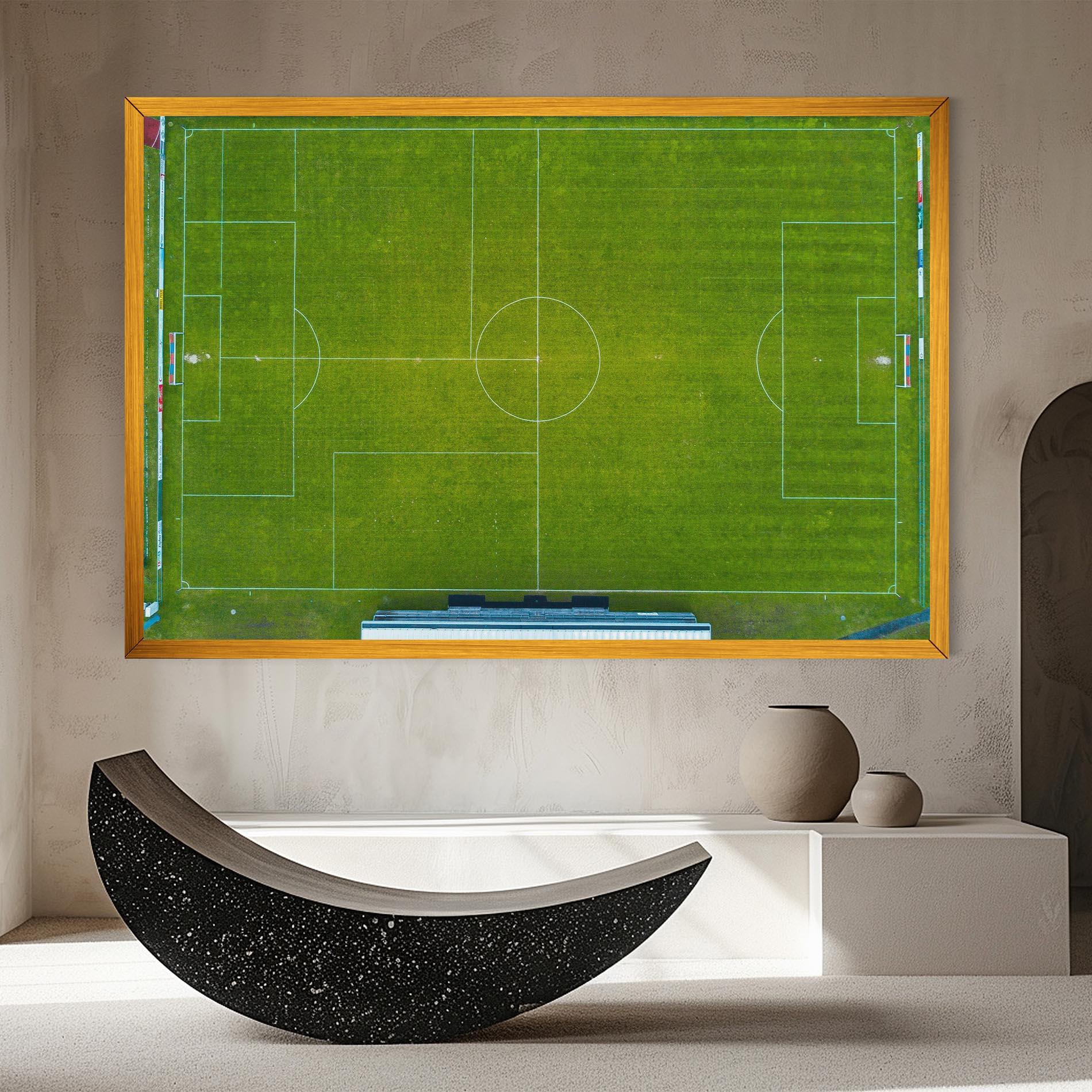 Leinwandbild Green Football Field mockup 8