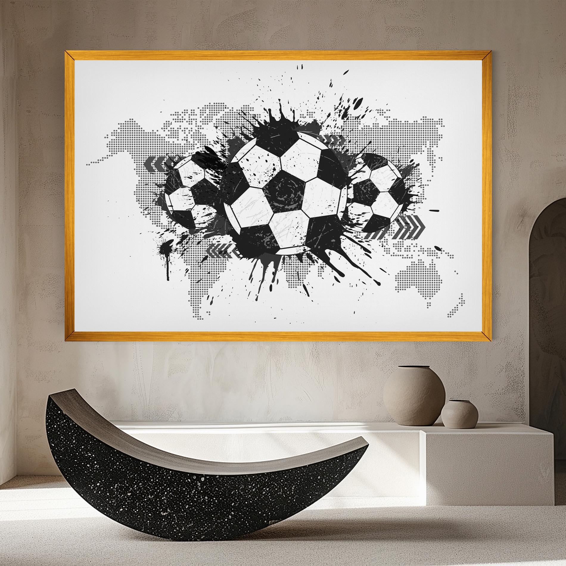 Leinwandbild Grey Foodball mockup 8