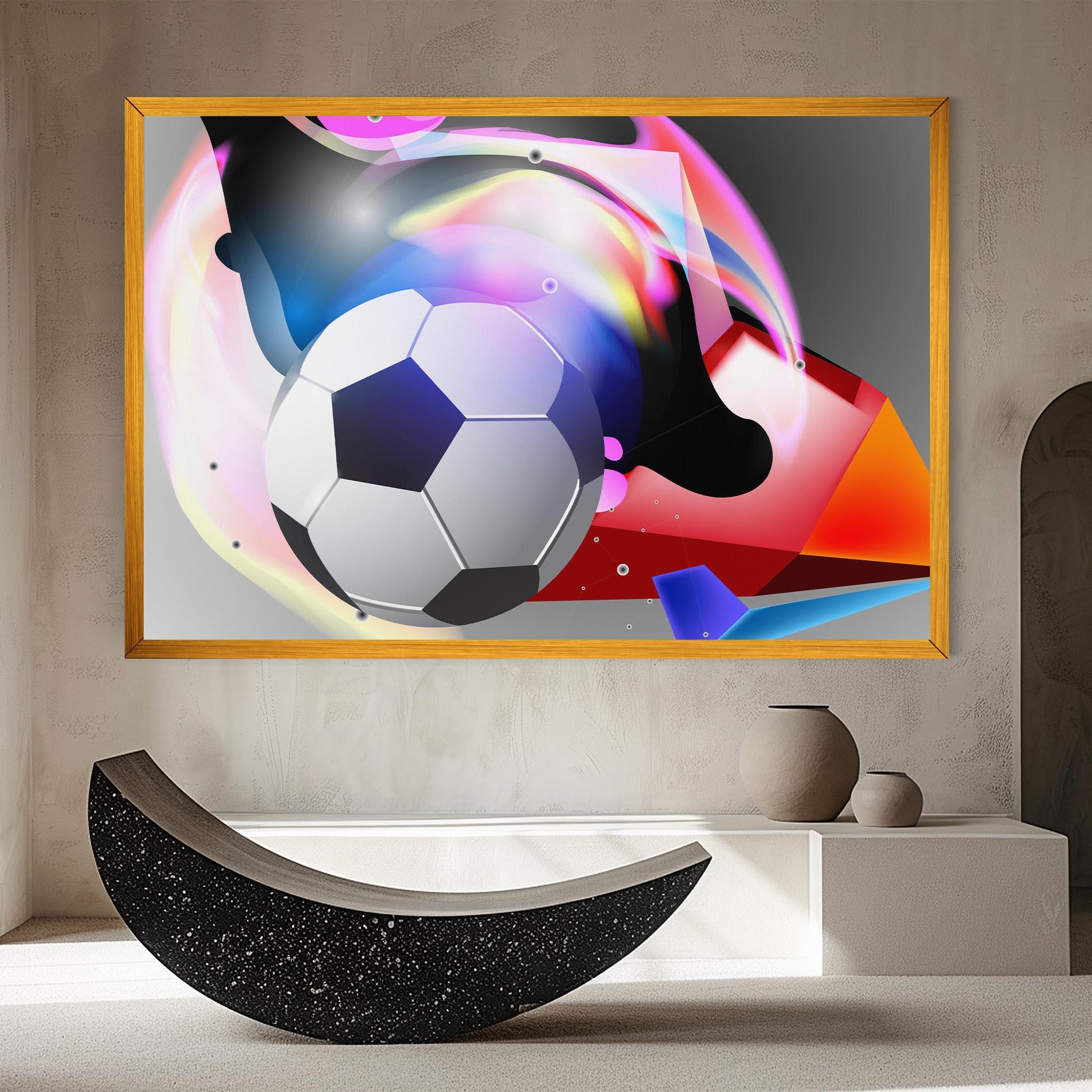 Leinwandbild Pink Blue Football Art mockup 8