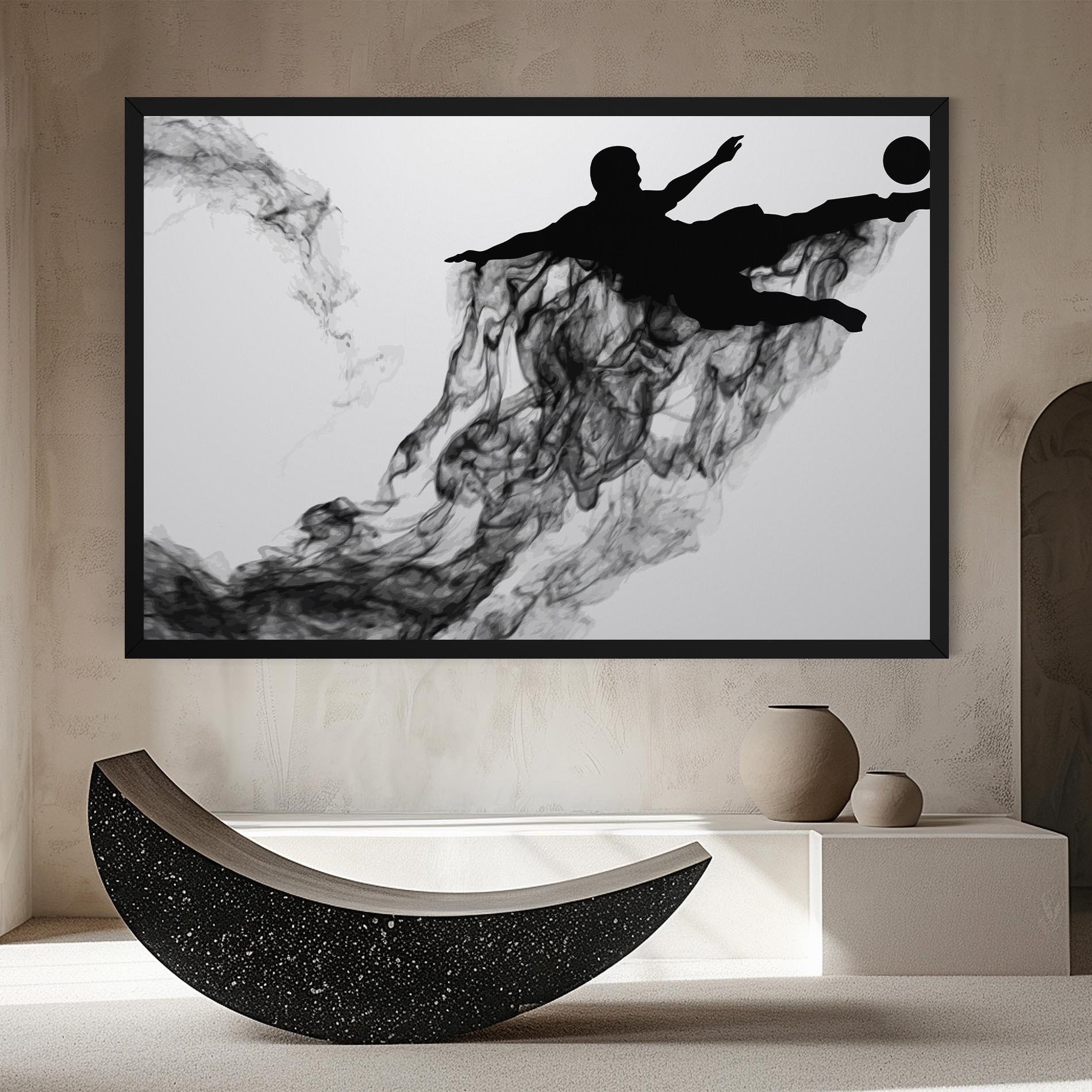 Leinwandbild Black Smoke Football mockup 8