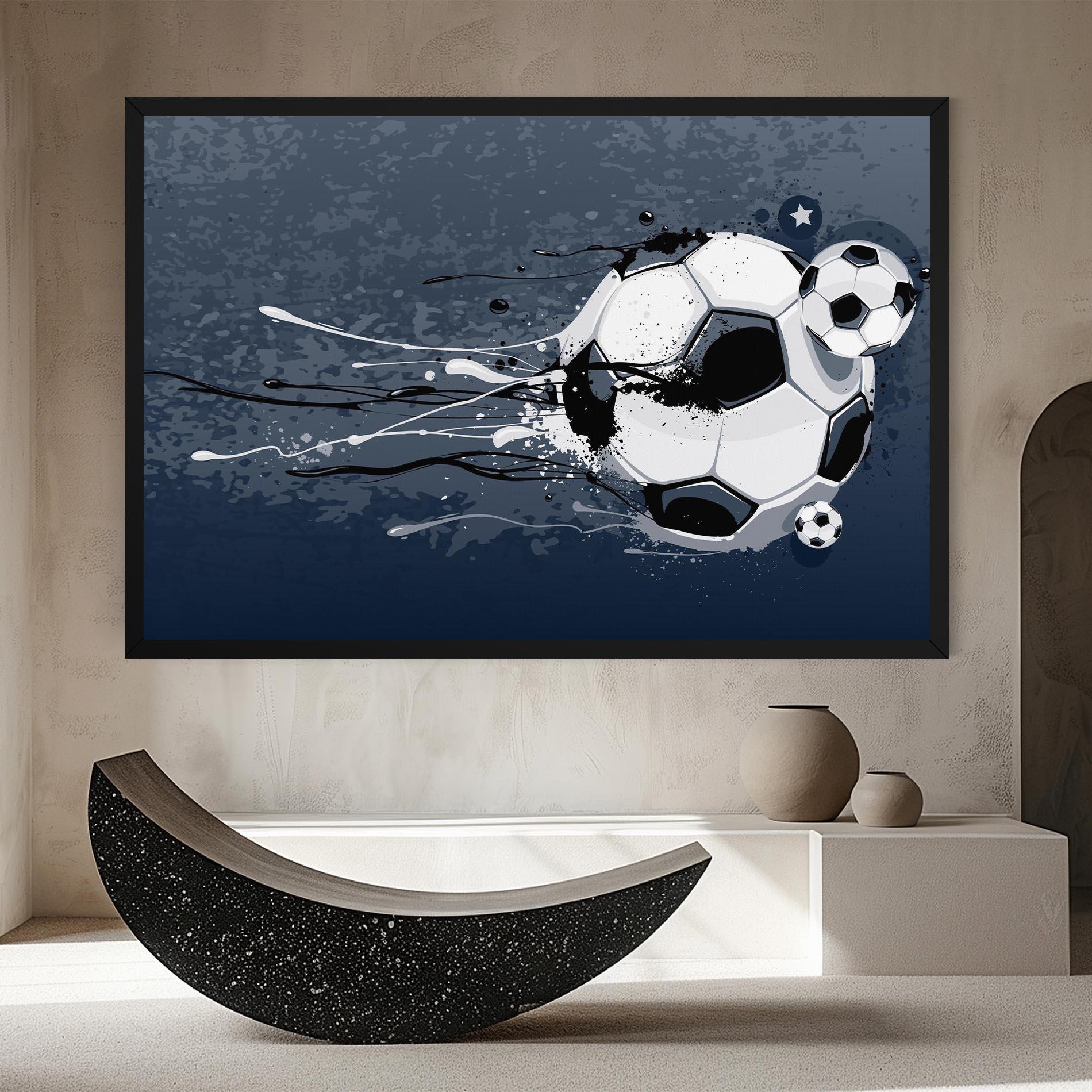 Leinwandbild Blue Football mockup 8