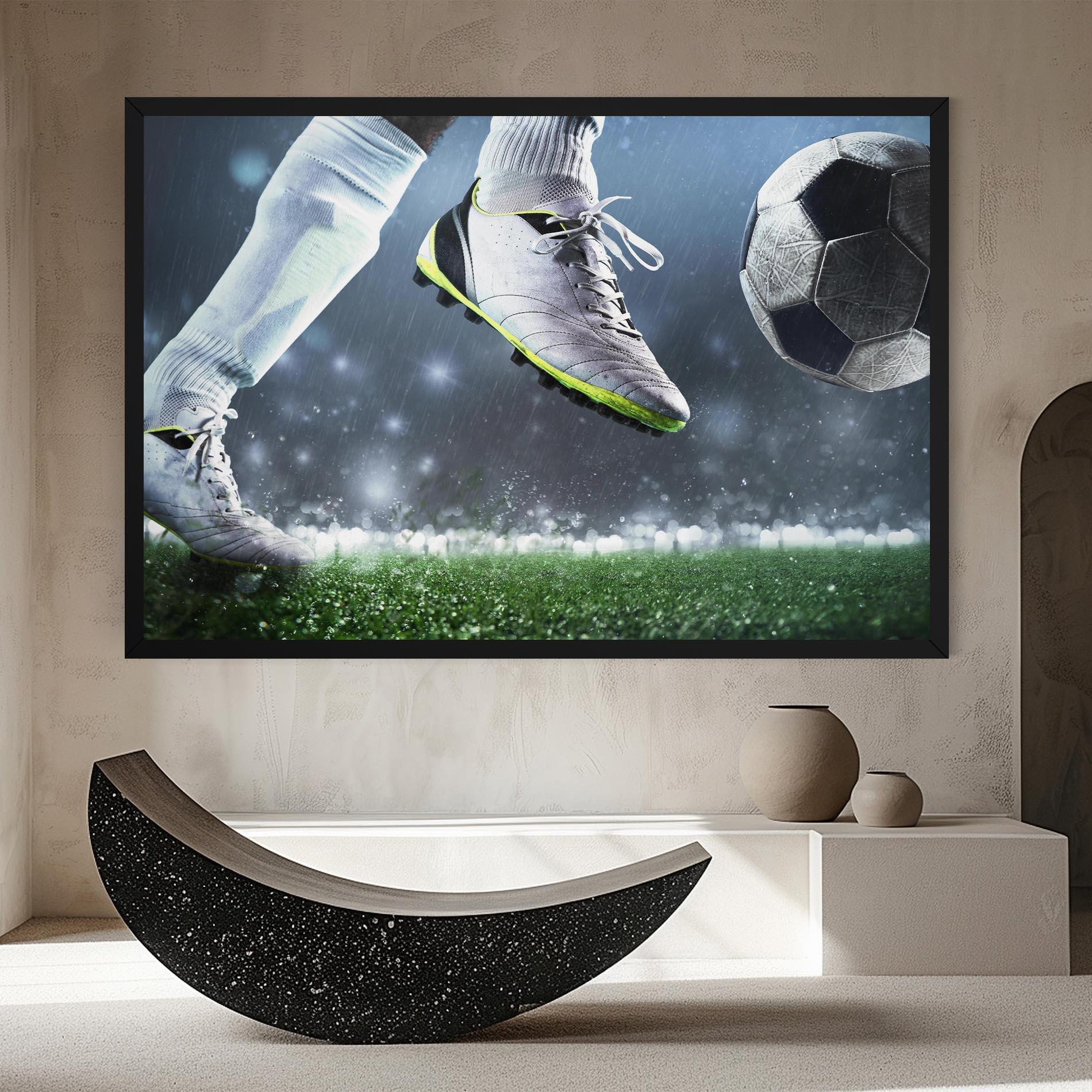 Leinwandbild Close Up Football Scene mockup 8
