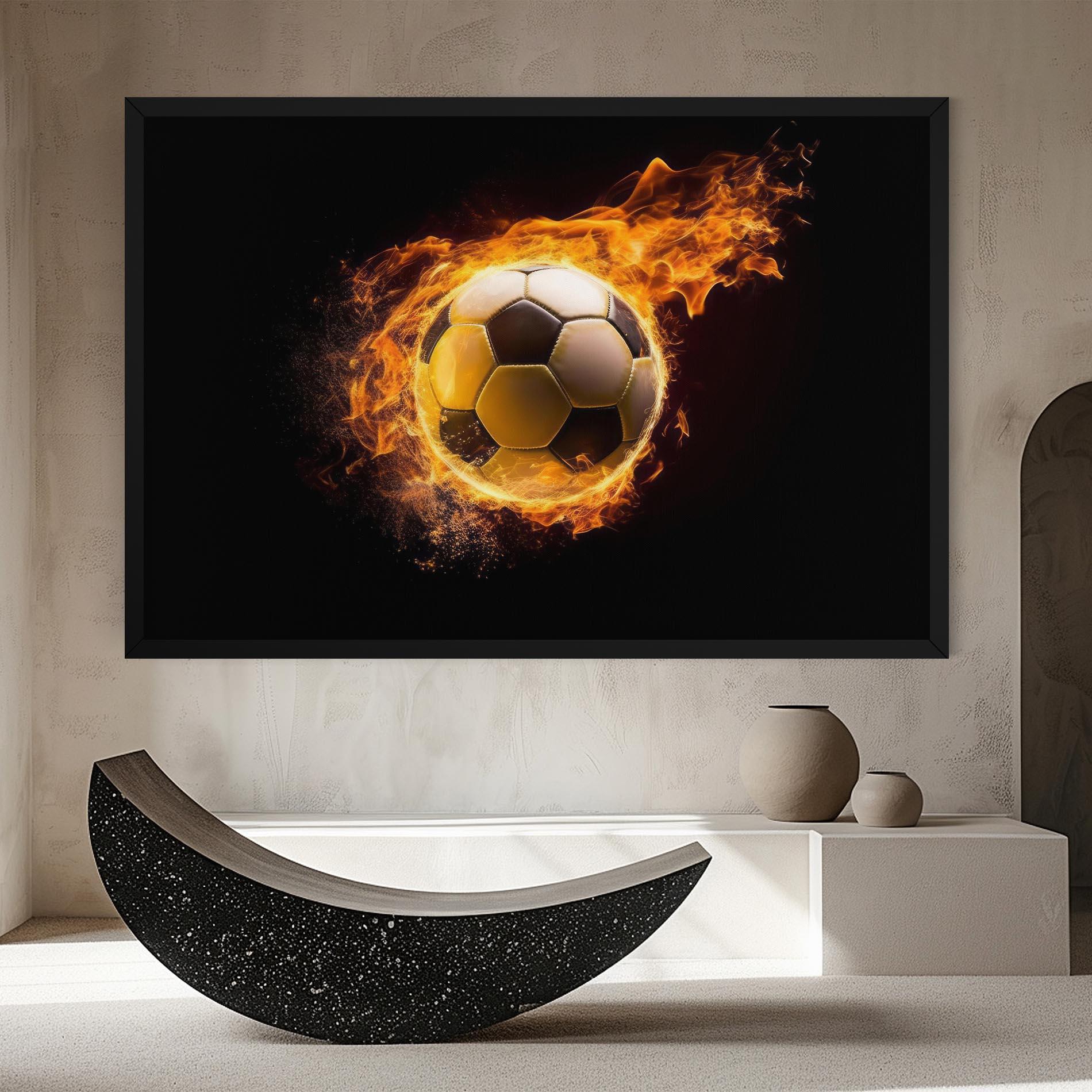 Leinwandbild Fire Football mockup 8
