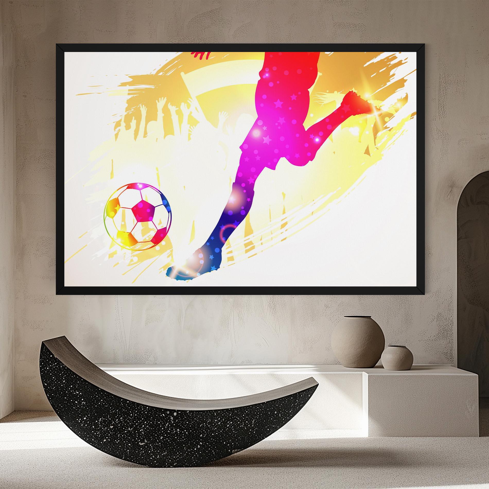 Leinwandbild Football Gold Art mockup 8