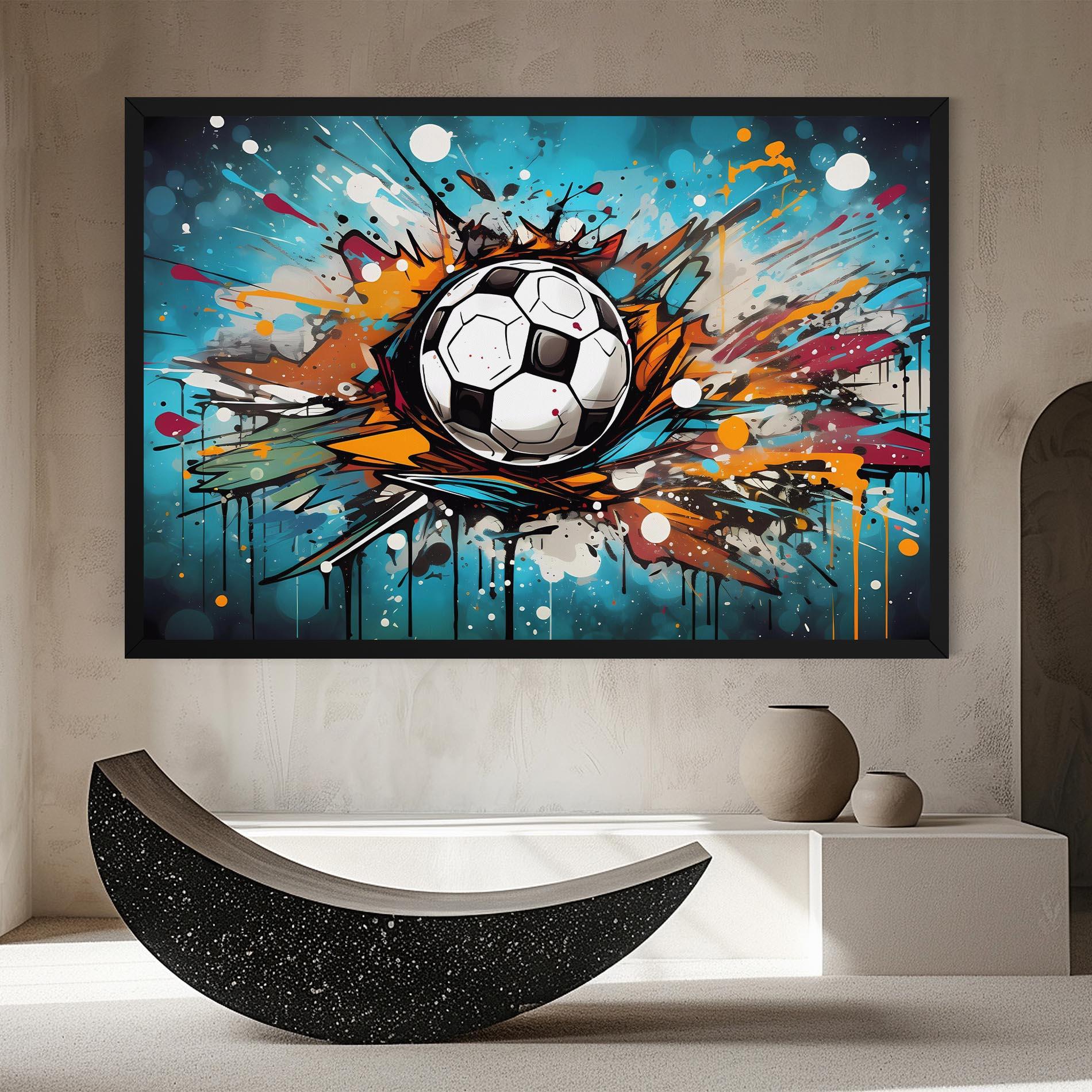 Leinwandbild Football Graffiti Style mockup 8