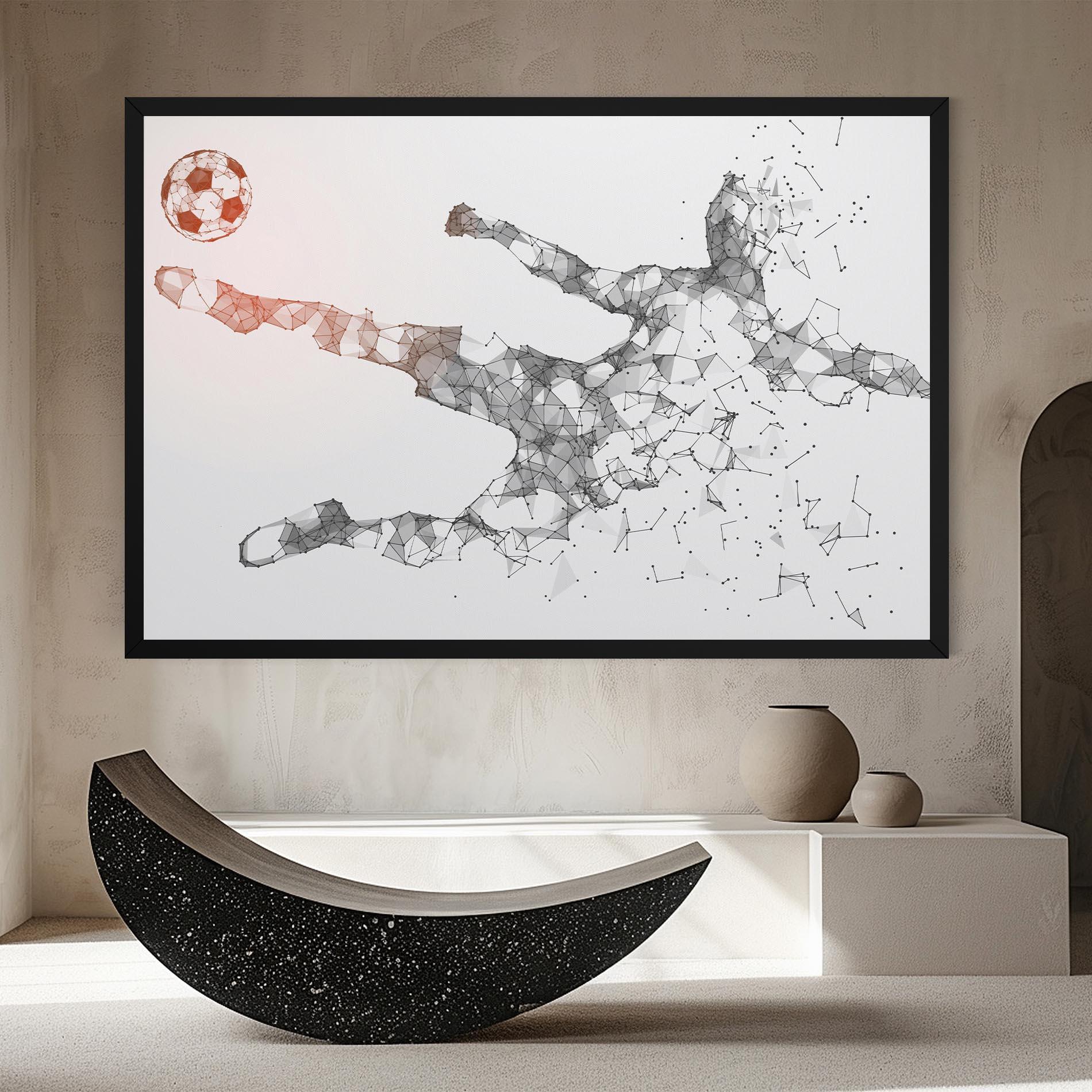 Leinwandbild Football Orange Ball mockup 8