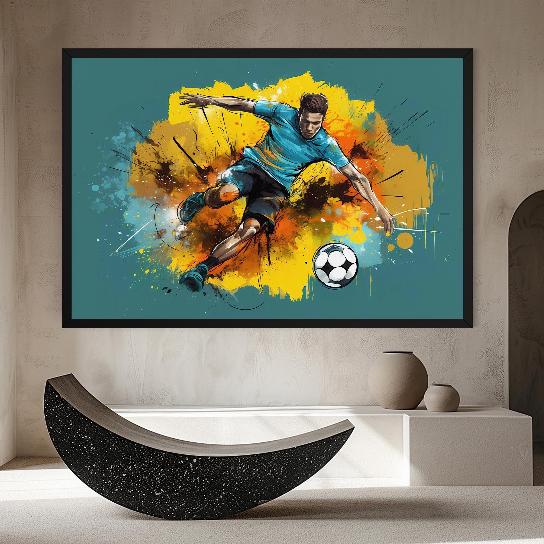 Leinwandbild Football Player Painting mockup 8