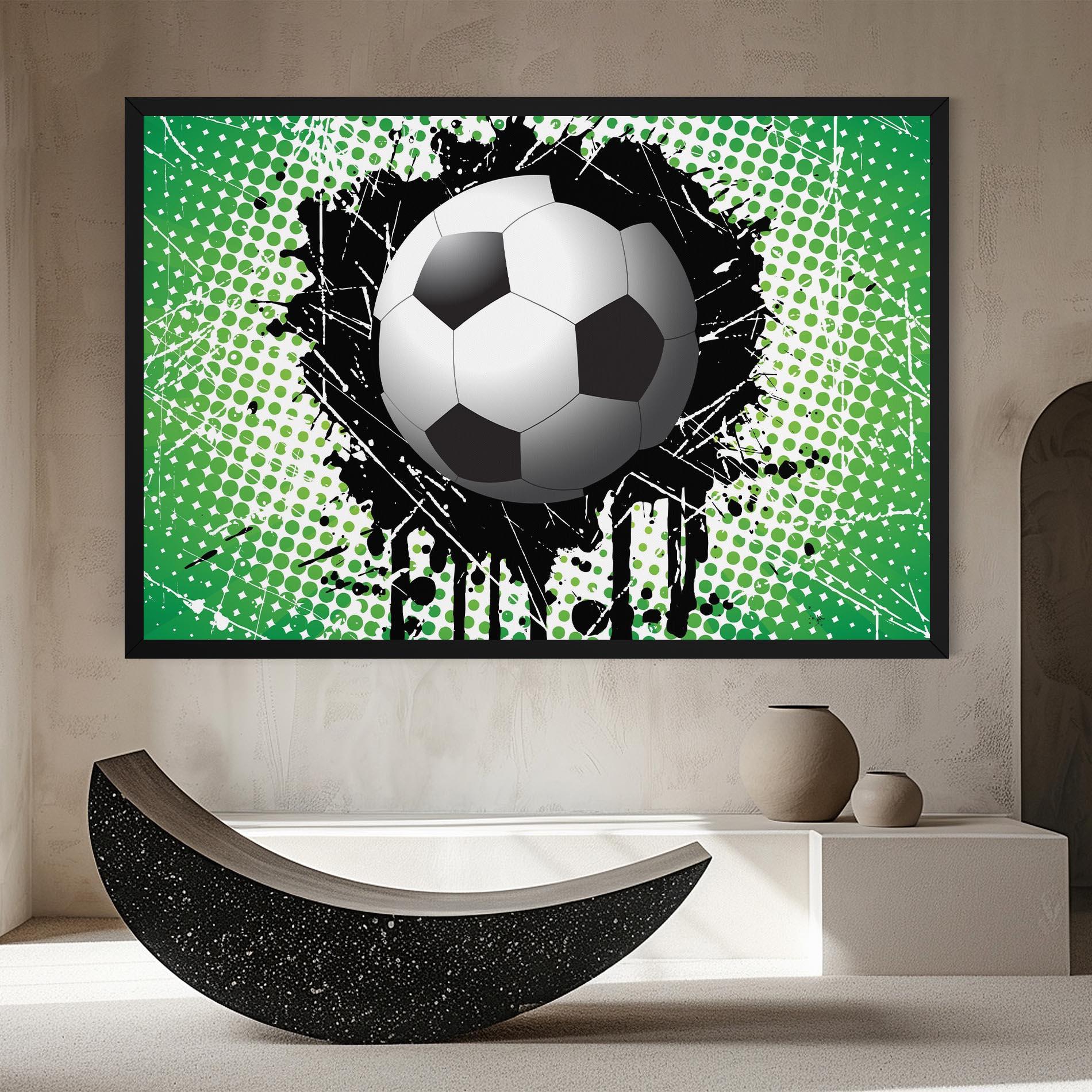 Leinwandbild Green Black Football mockup 8