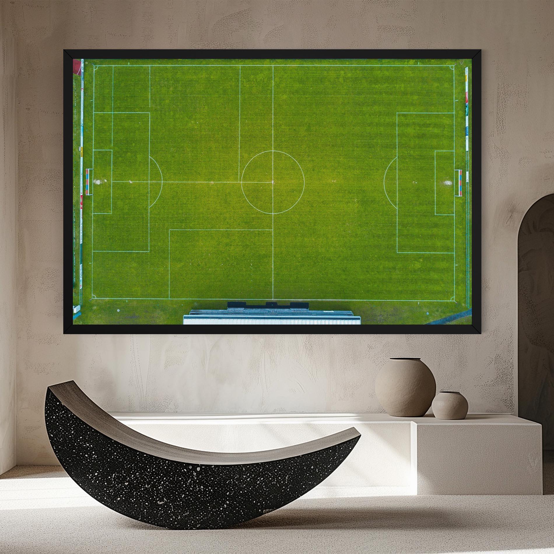 Leinwandbild Green Football Field mockup 8