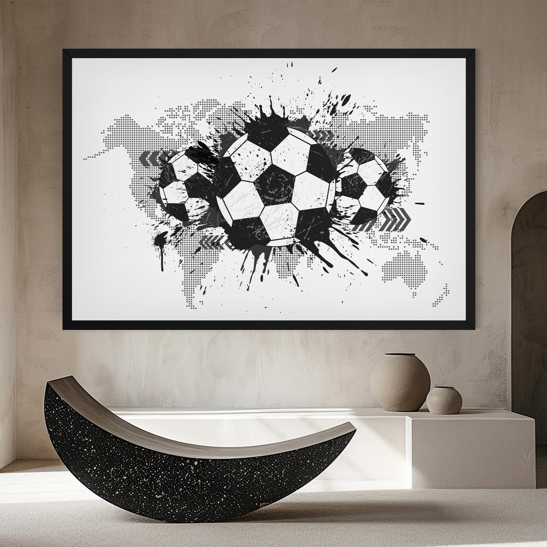 Leinwandbild Grey Foodball mockup 8