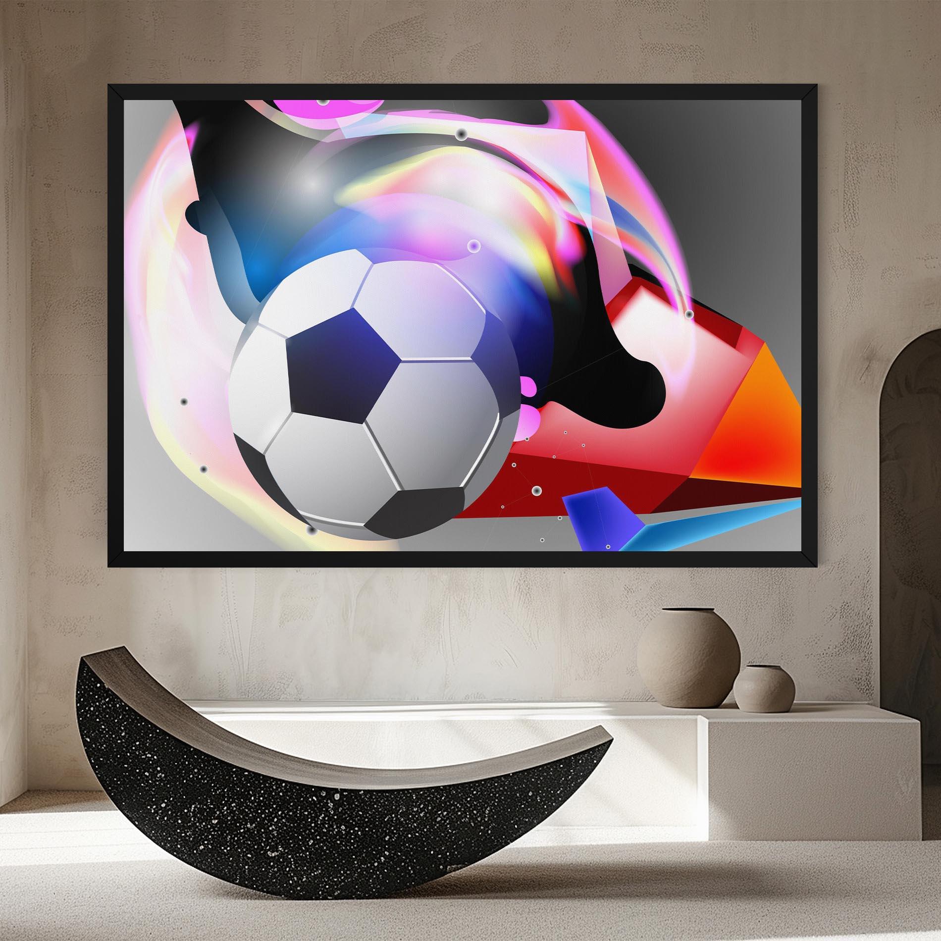 Leinwandbild Pink Blue Football Art mockup 8