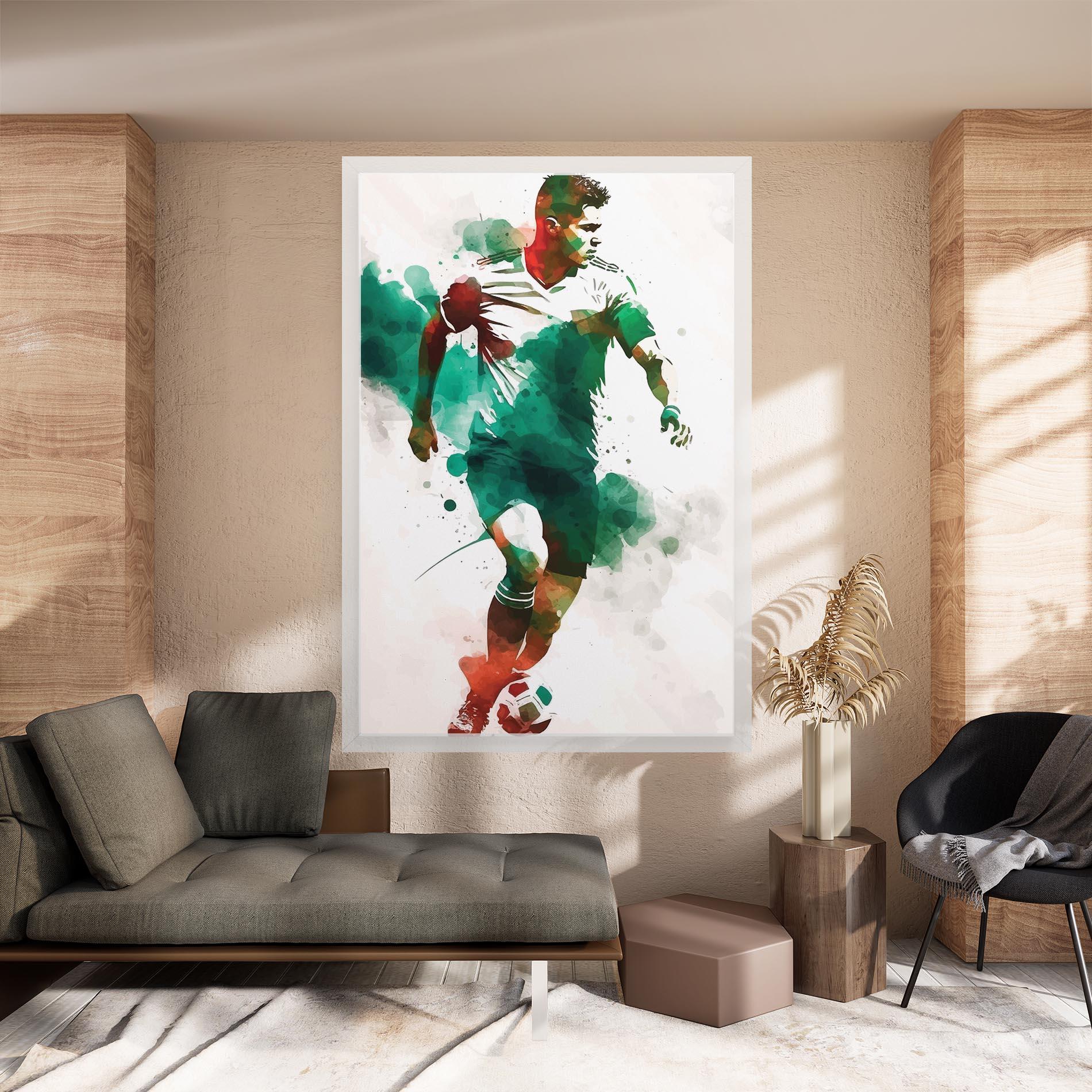 Leinwandbild Green Football mockup 8