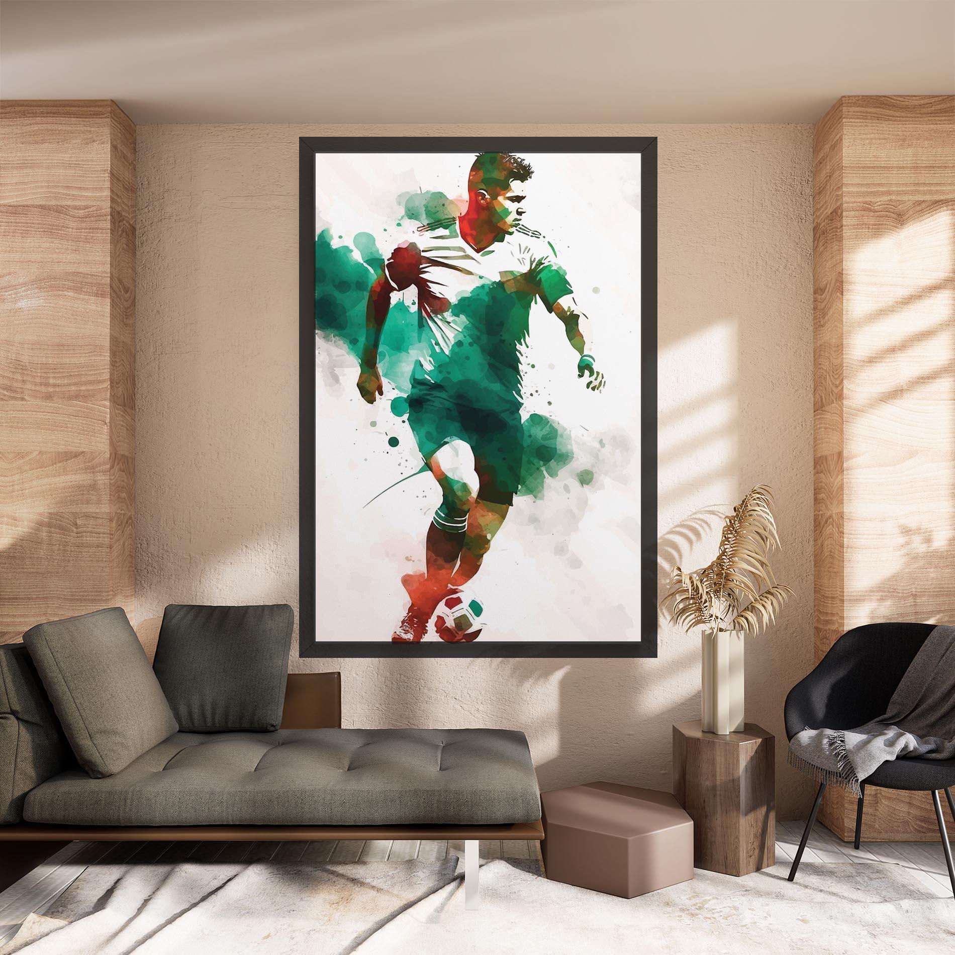 Leinwandbild Green Football mockup 8