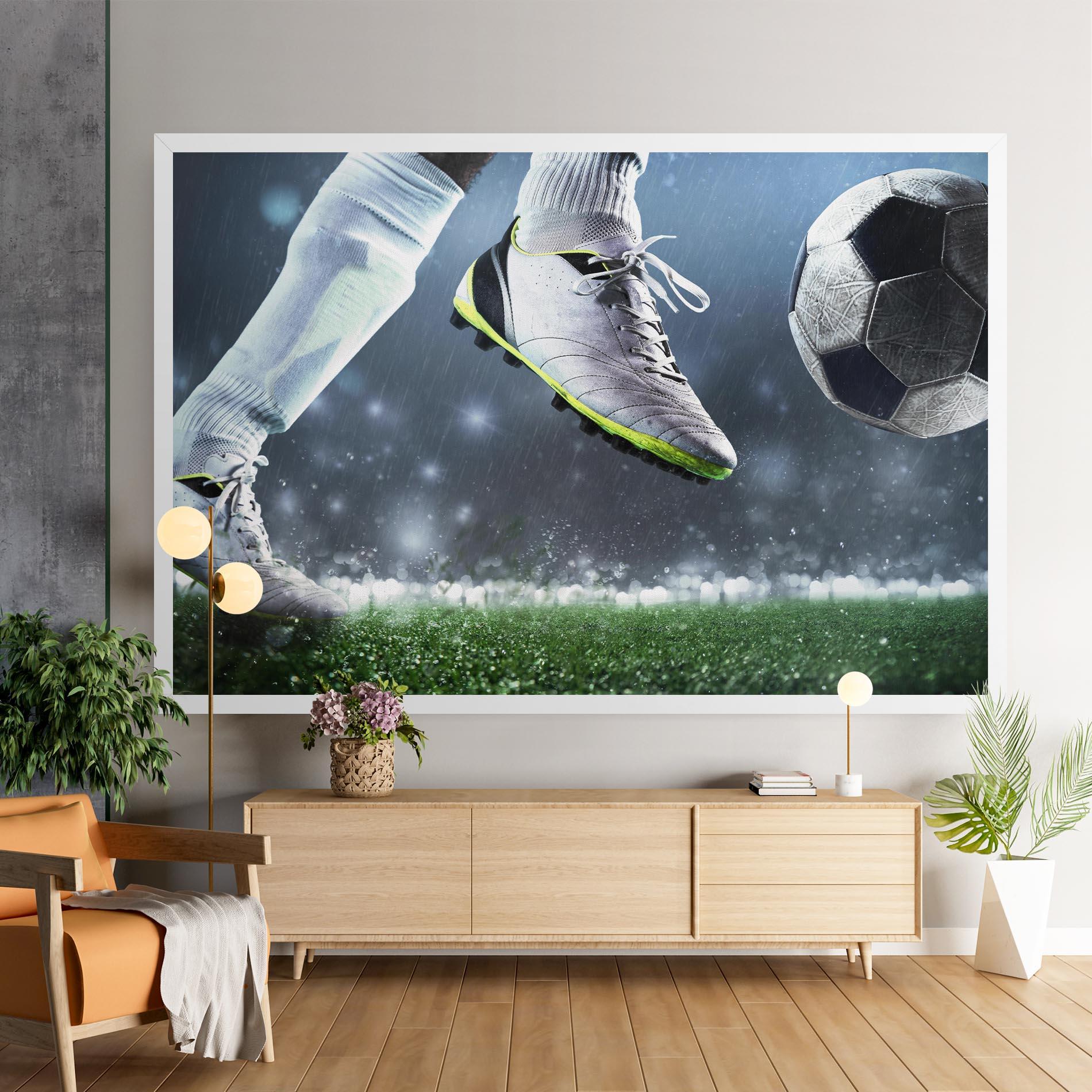 Leinwandbild Close Up Football Scene mockup 9