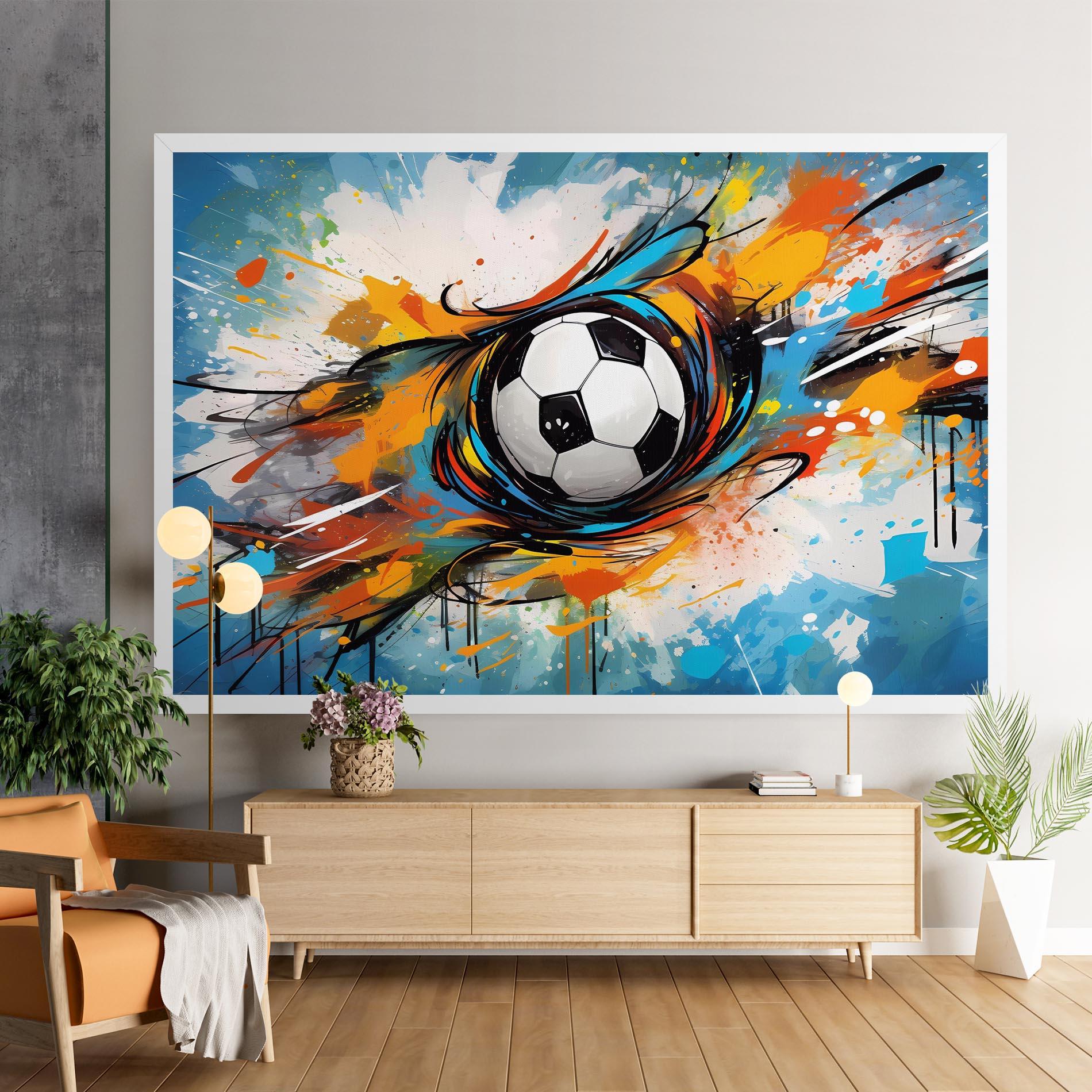Leinwandbild Football Flight Graffiti mockup 9