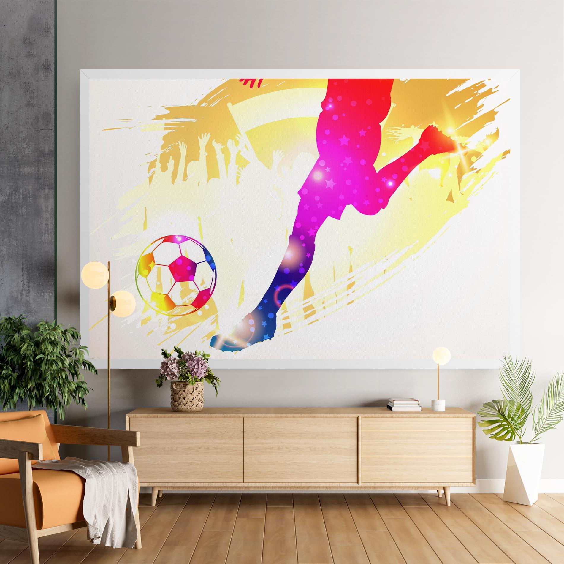 Leinwandbild Football Gold Art mockup 9