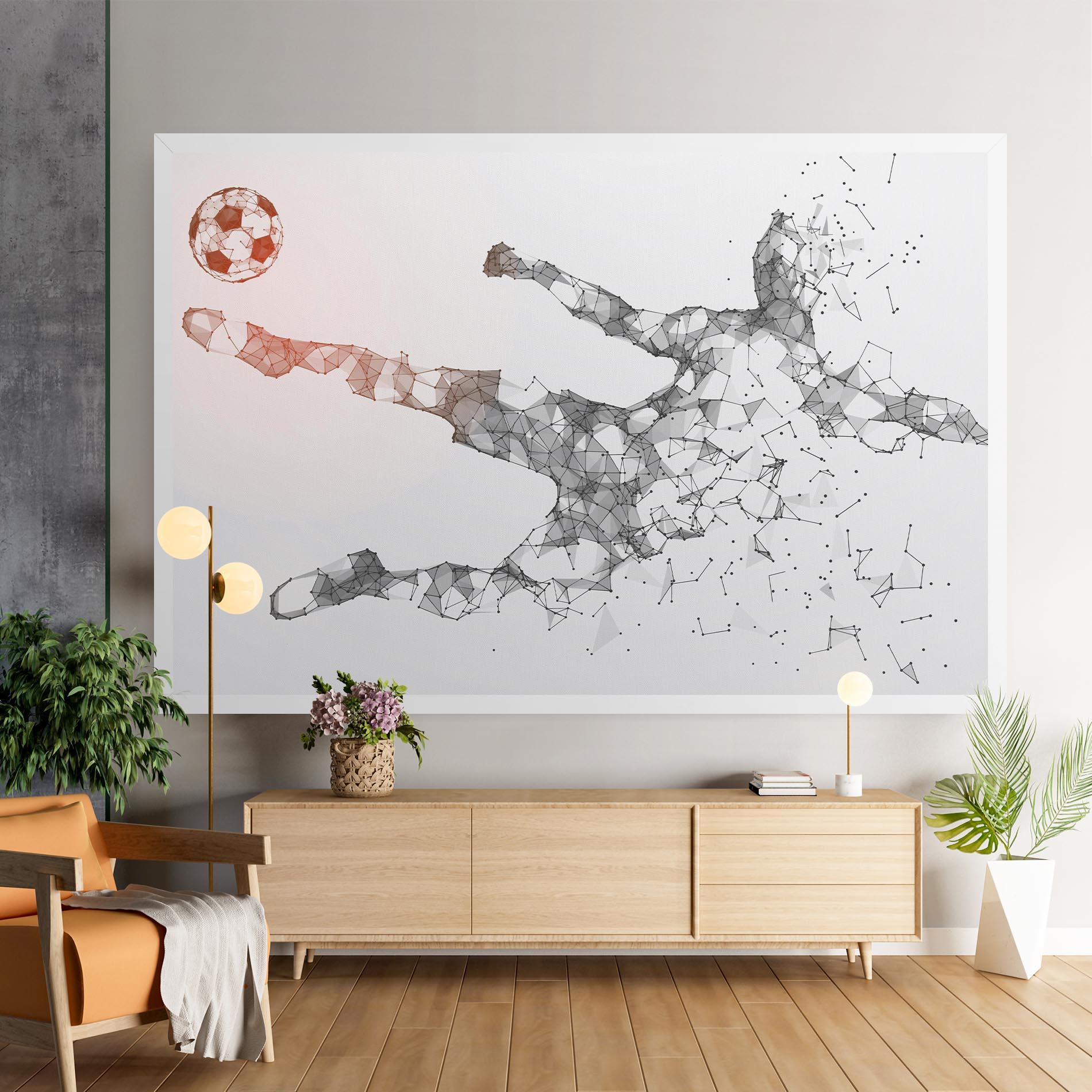 Leinwandbild Football Orange Ball mockup 9