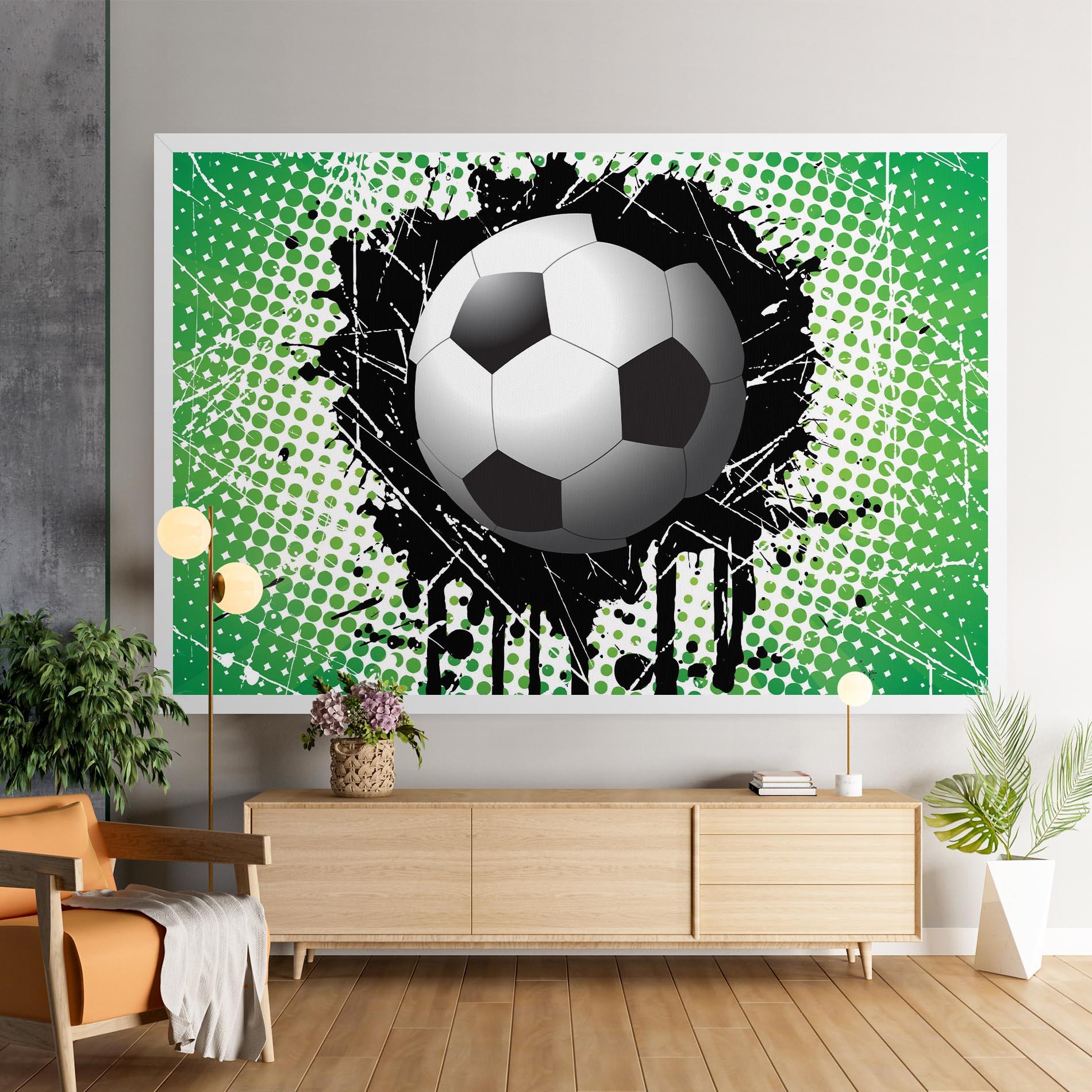 Leinwandbild Green Black Football mockup 9