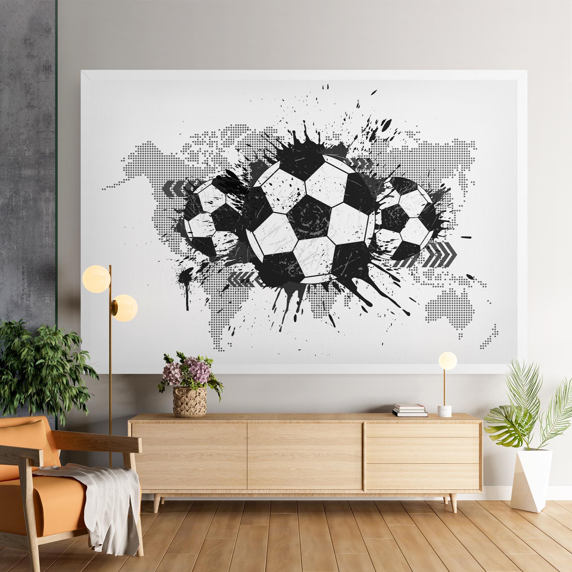 Leinwandbild Grey Foodball mockup 9