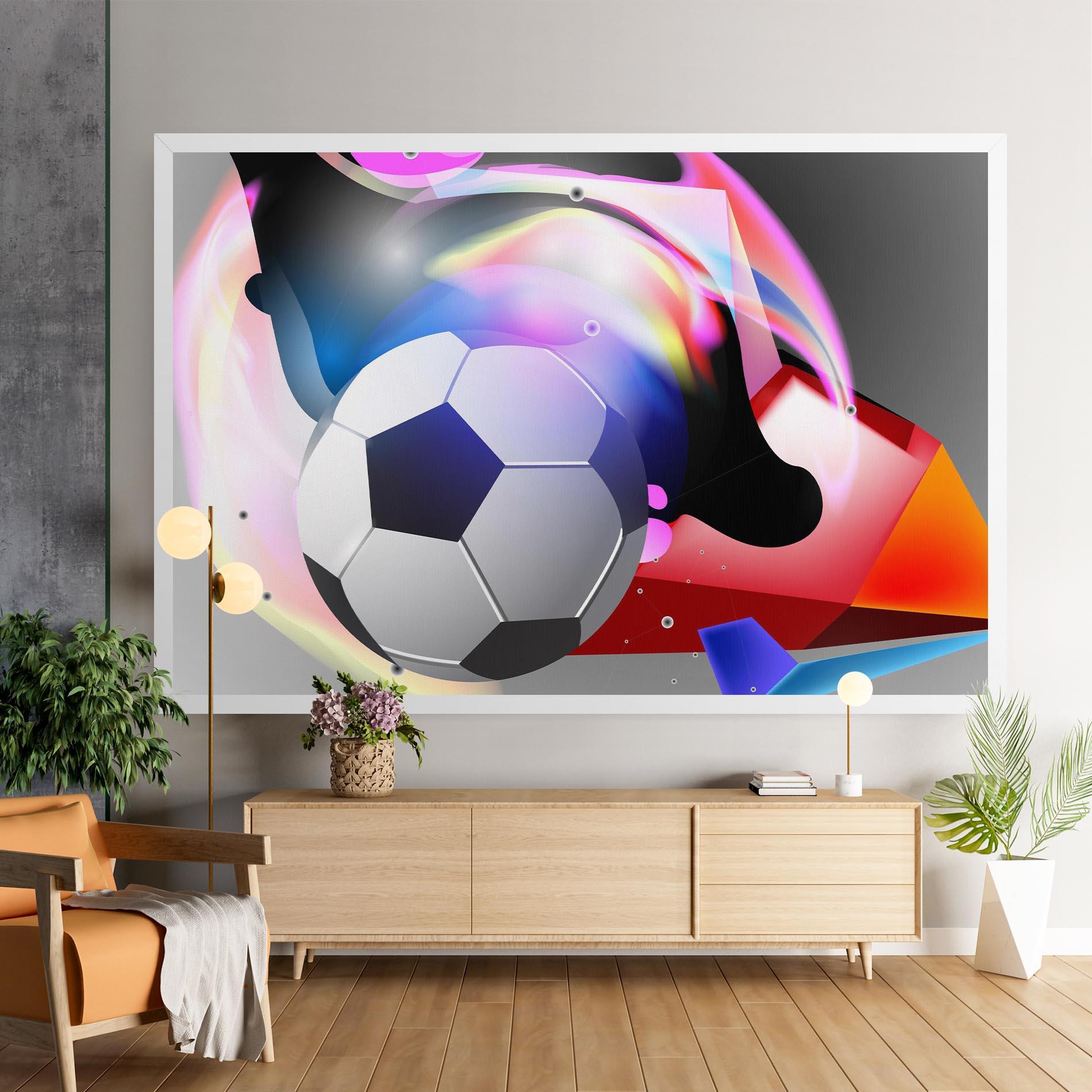 Leinwandbild Pink Blue Football Art mockup 9