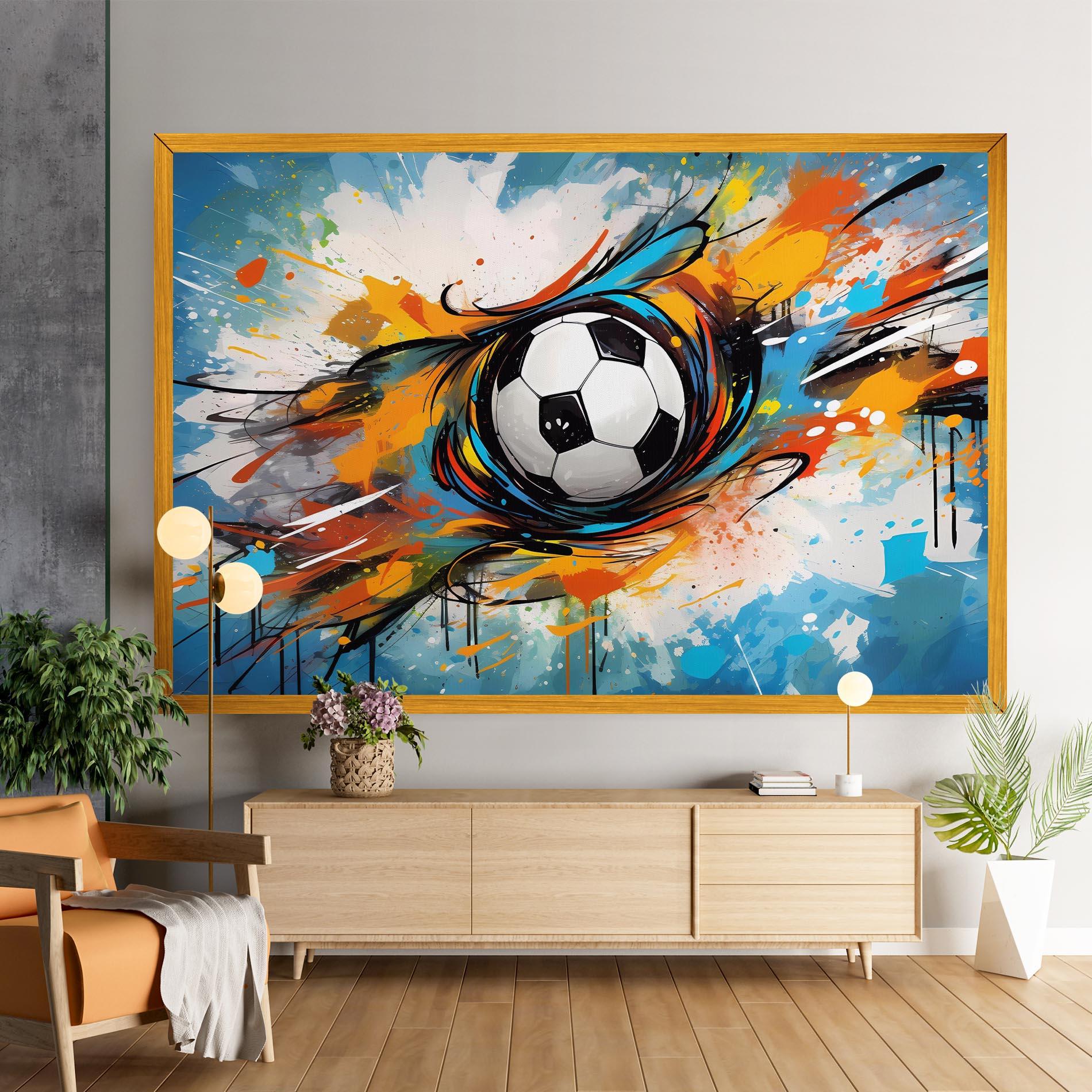 Leinwandbild Football Flight Graffiti mockup 9