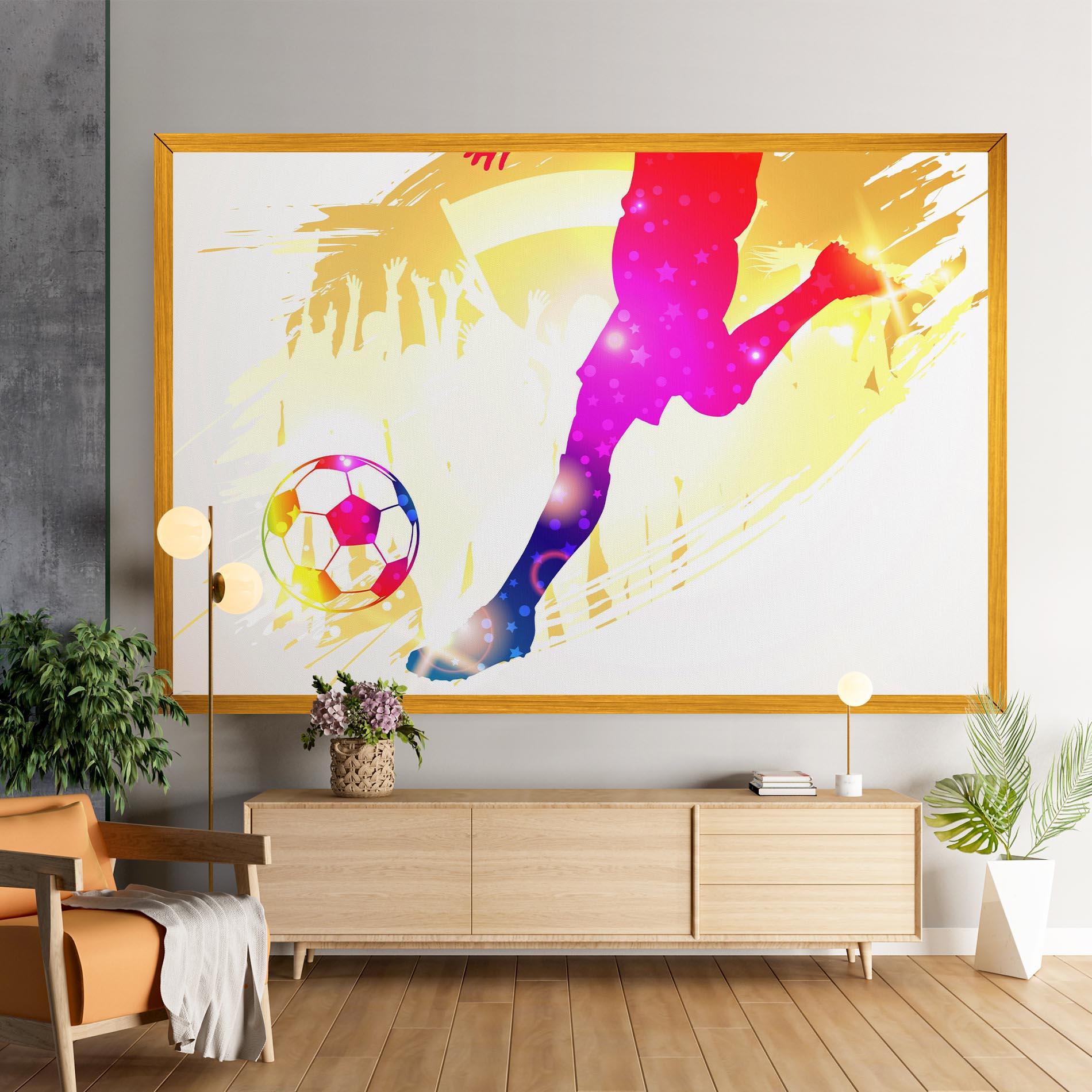 Leinwandbild Football Gold Art mockup 9