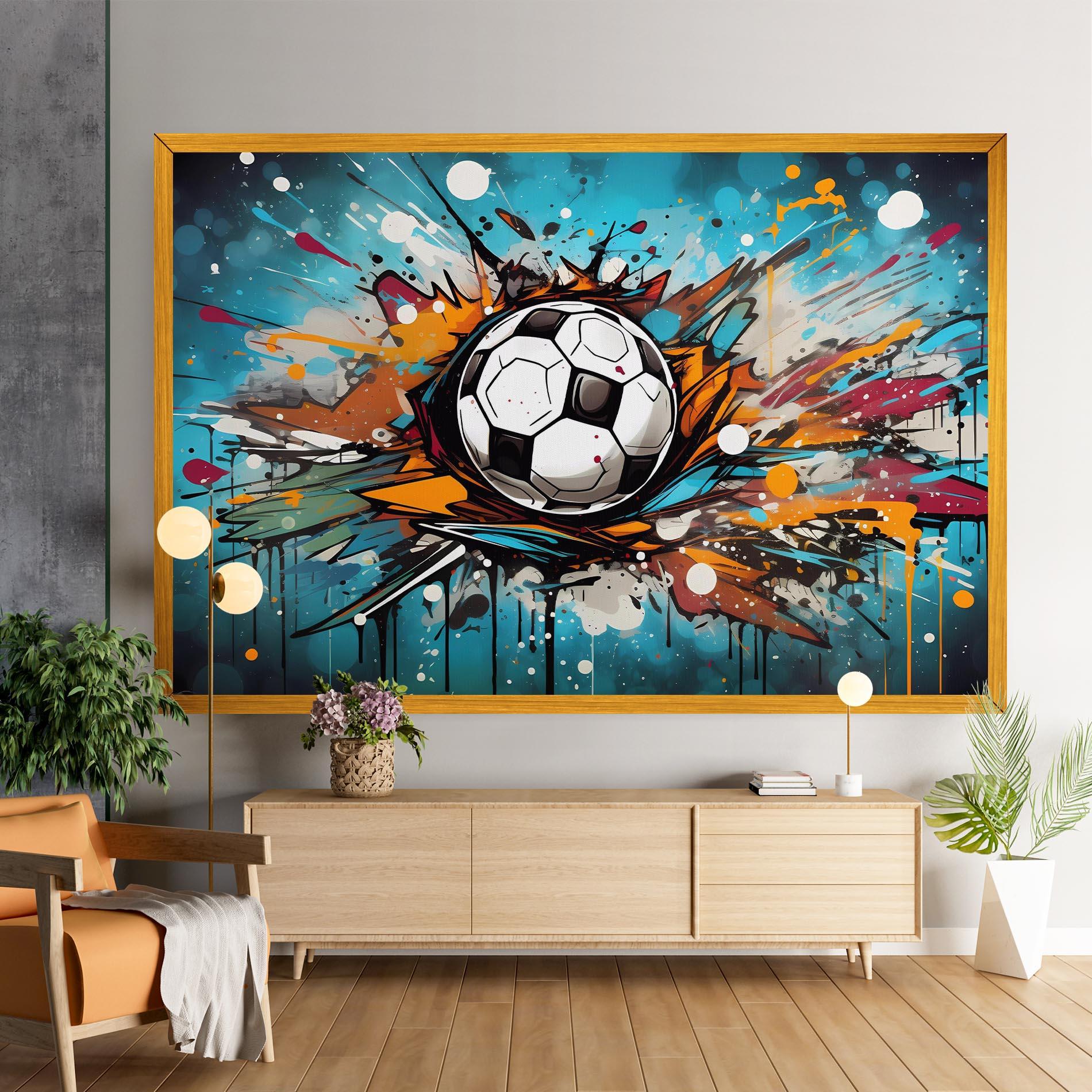 Leinwandbild Football Graffiti Style mockup 9