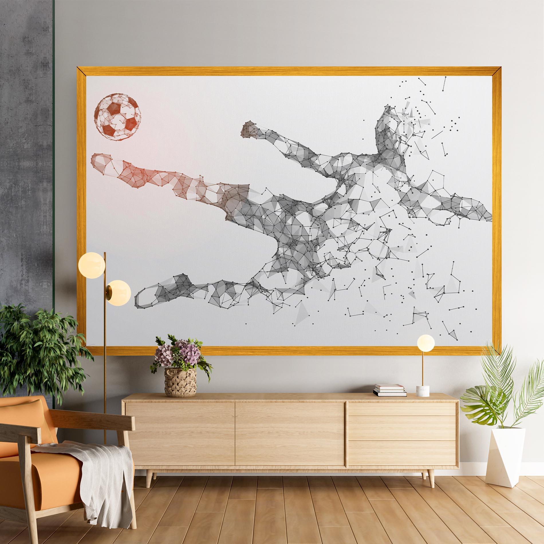 Leinwandbild Football Orange Ball mockup 9