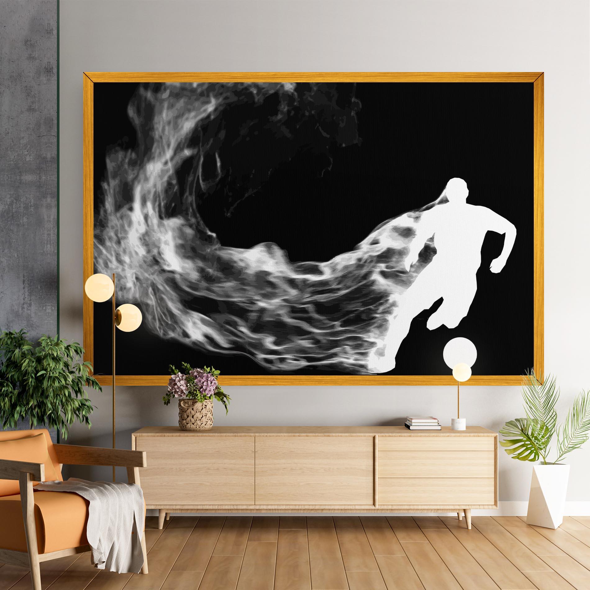 Leinwandbild Football White Smoke mockup 9