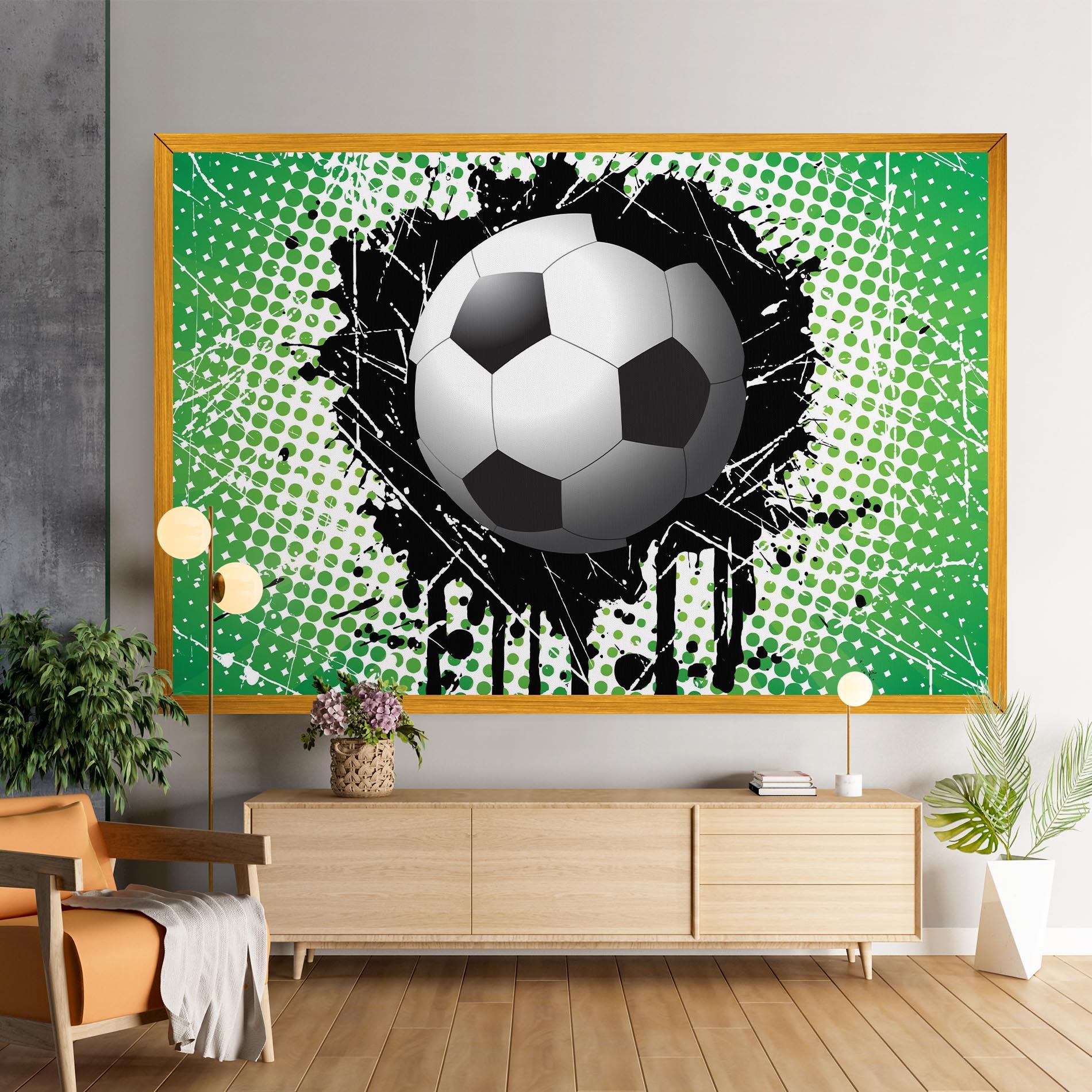 Leinwandbild Green Black Football mockup 9