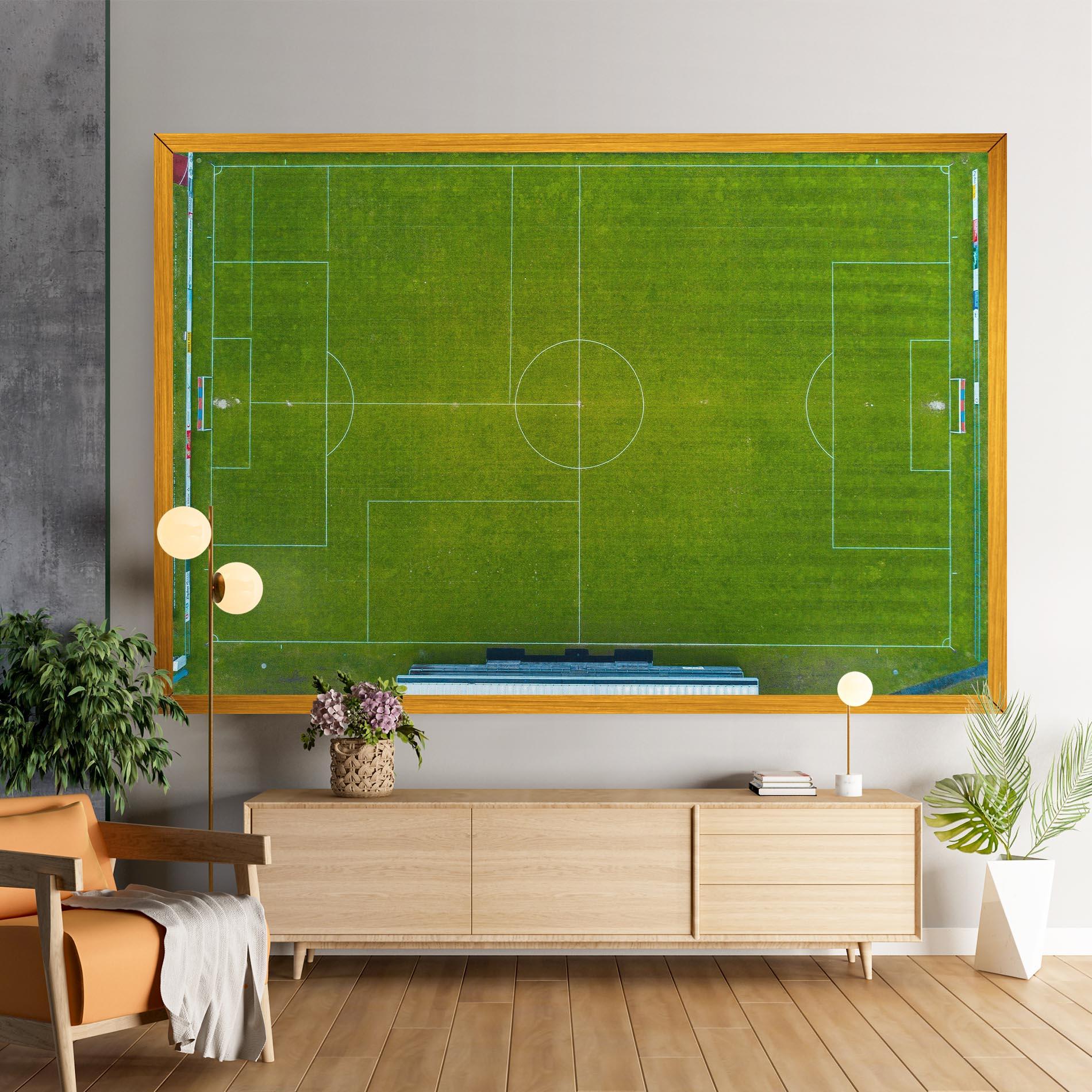 Leinwandbild Green Football Field mockup 9