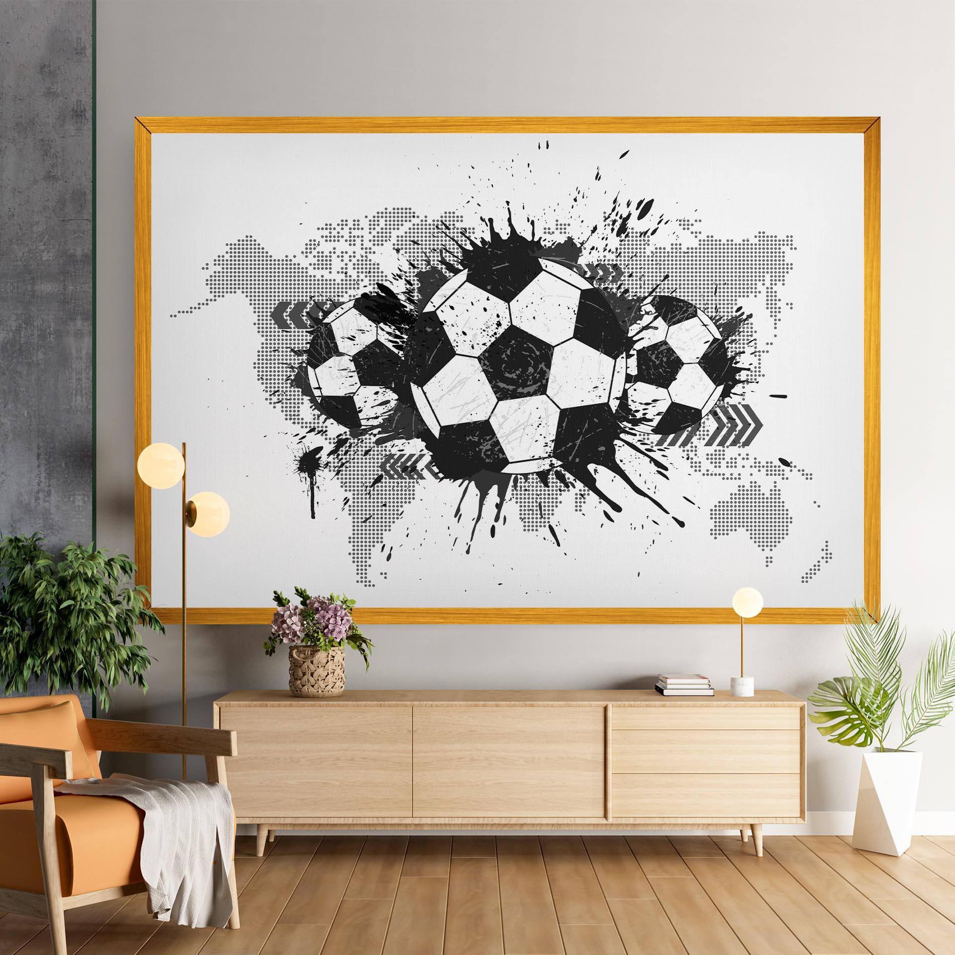 Leinwandbild Grey Foodball mockup 9