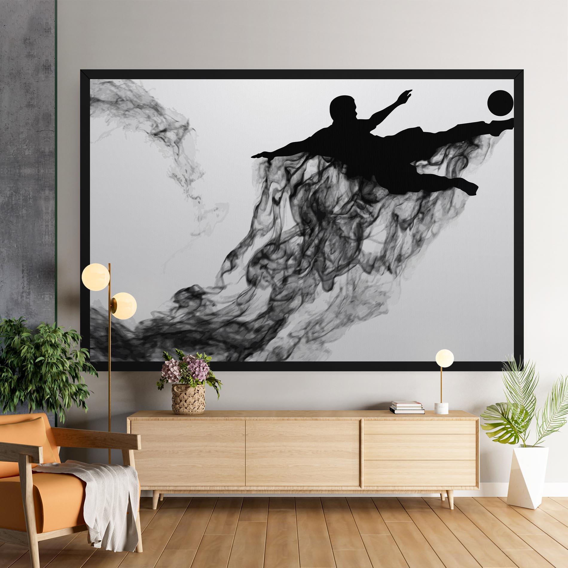 Leinwandbild Black Smoke Football mockup 9